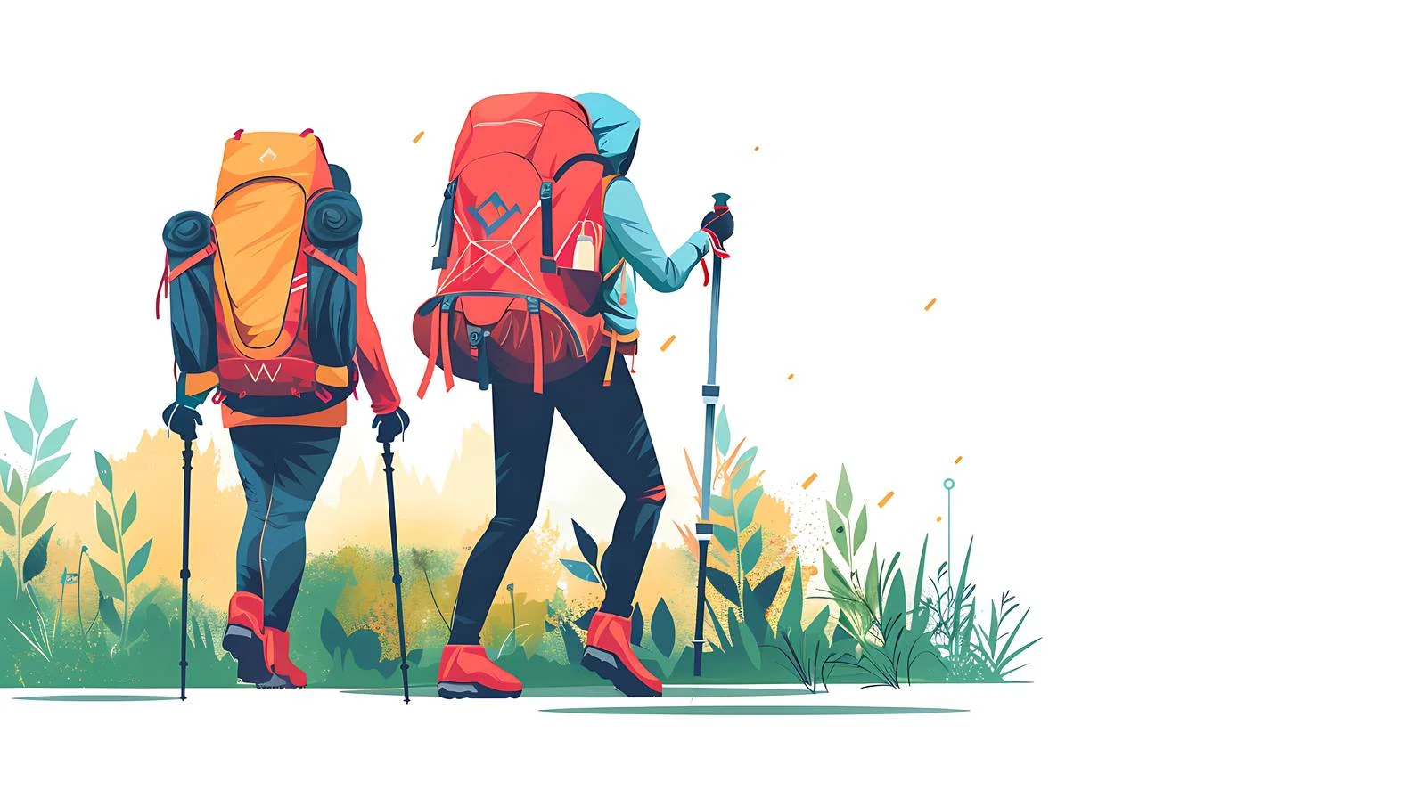 Hiking with Trekking Poles — free download from Dotvec