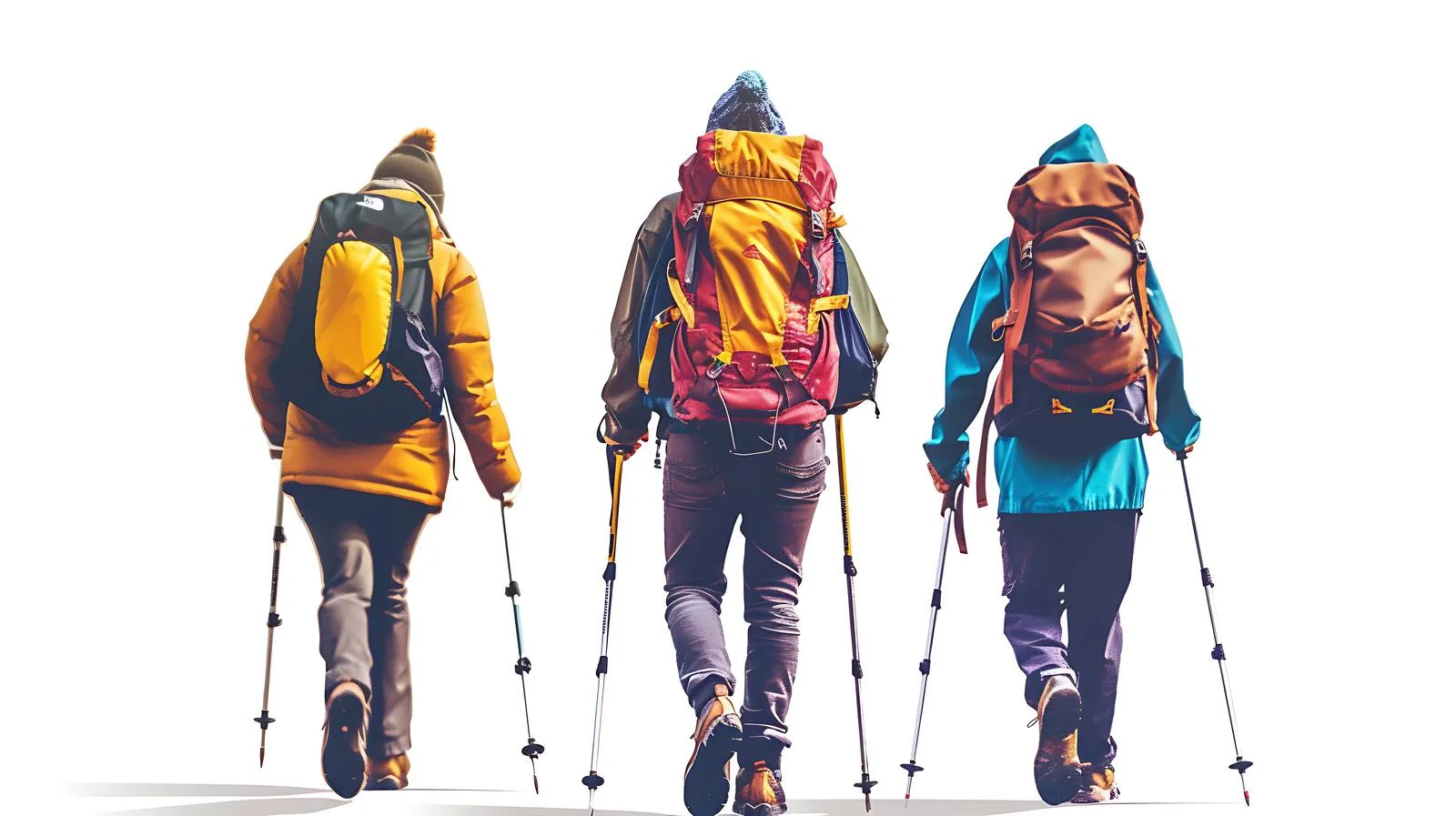 Active Hikers with Trekking Pole — free download from Dotvec