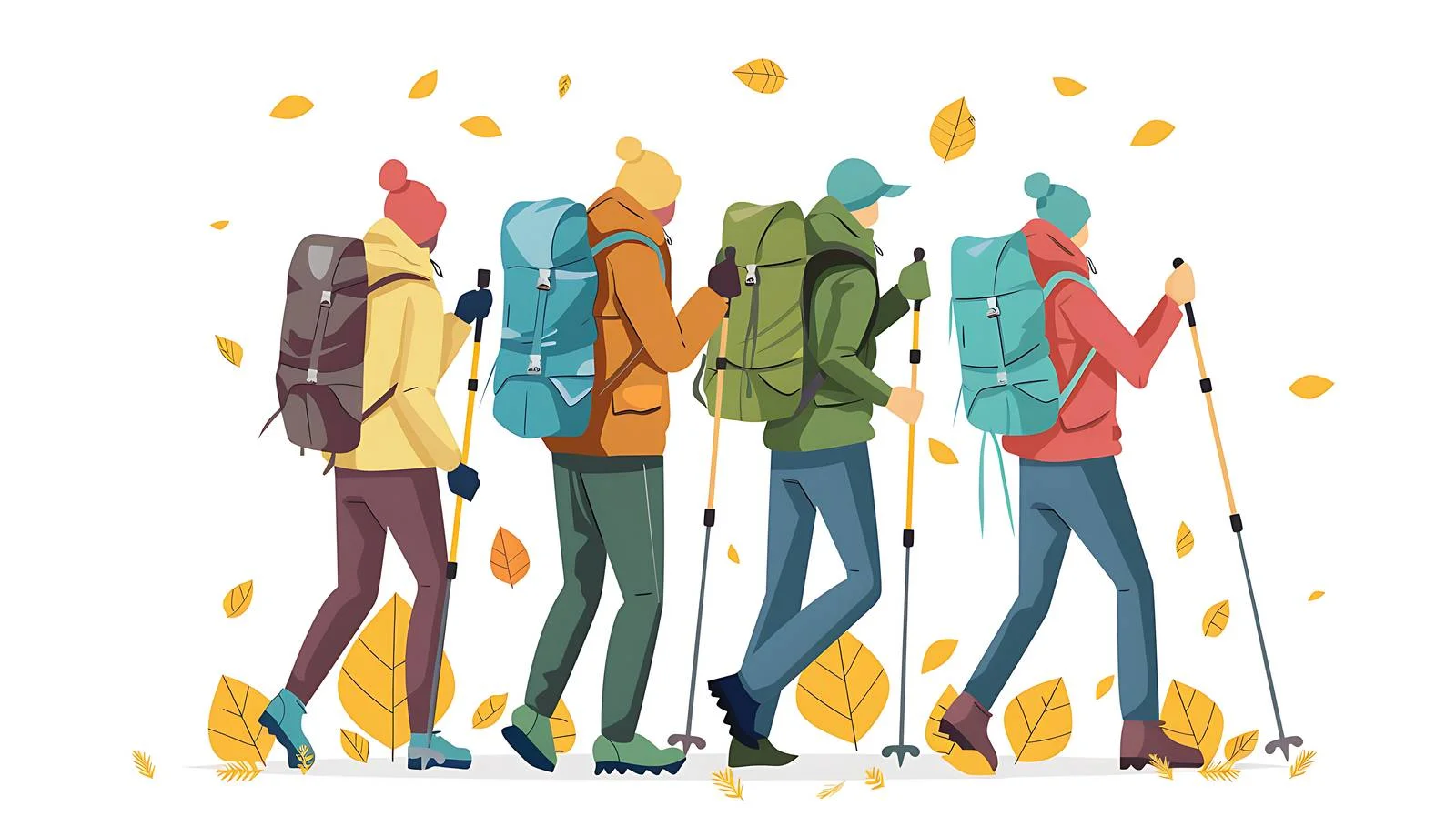 Hiking with Trekking Pole and Backpack — free download from Dotvec