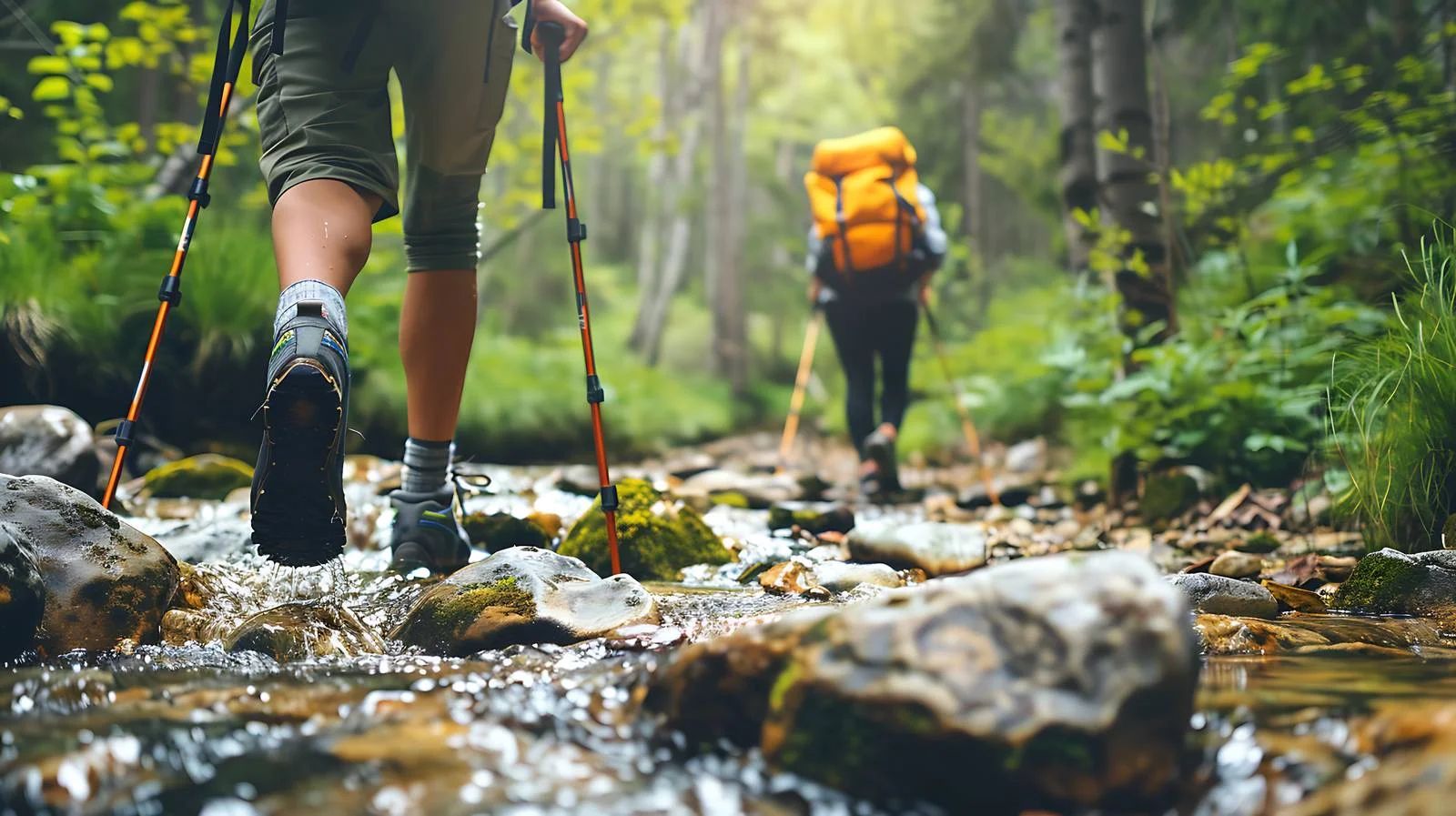 Hikers Walking with Trekking Pole and Backpacks — free download from Dotvec