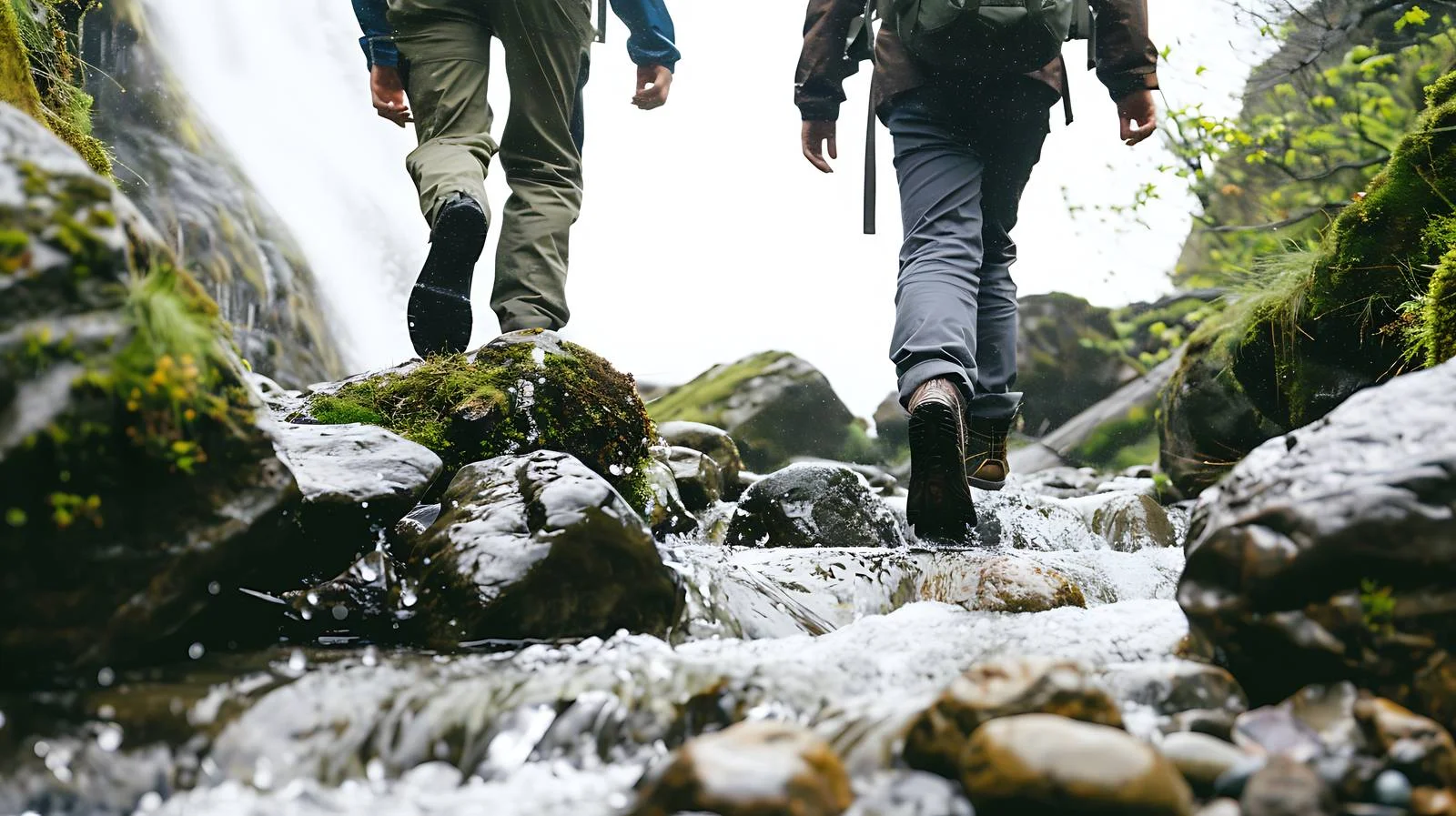 Hiking Across Stream Rocks — free download from Dotvec