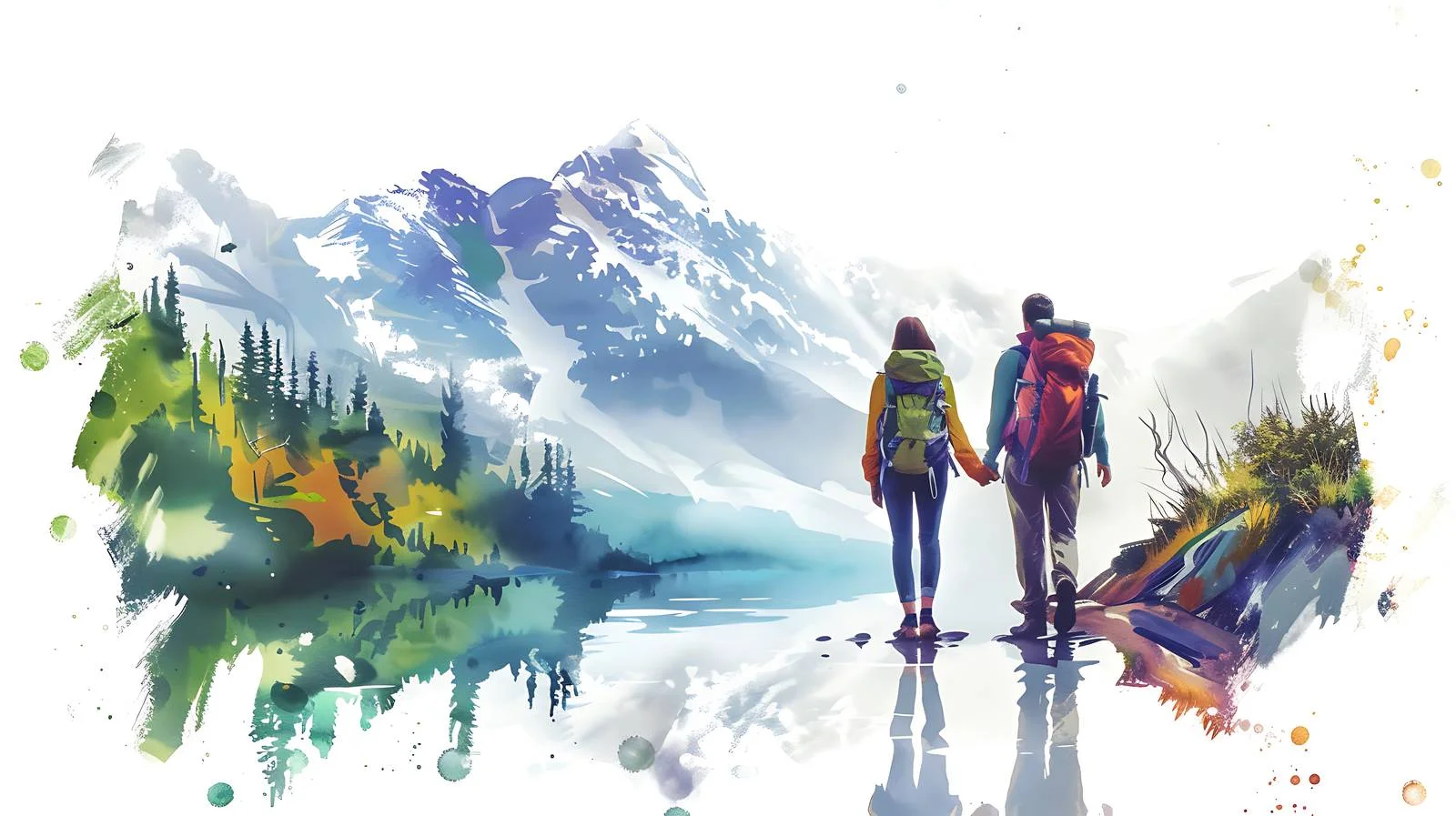 Serene Hiking Couple in Nature – free admiring image from Dotvec