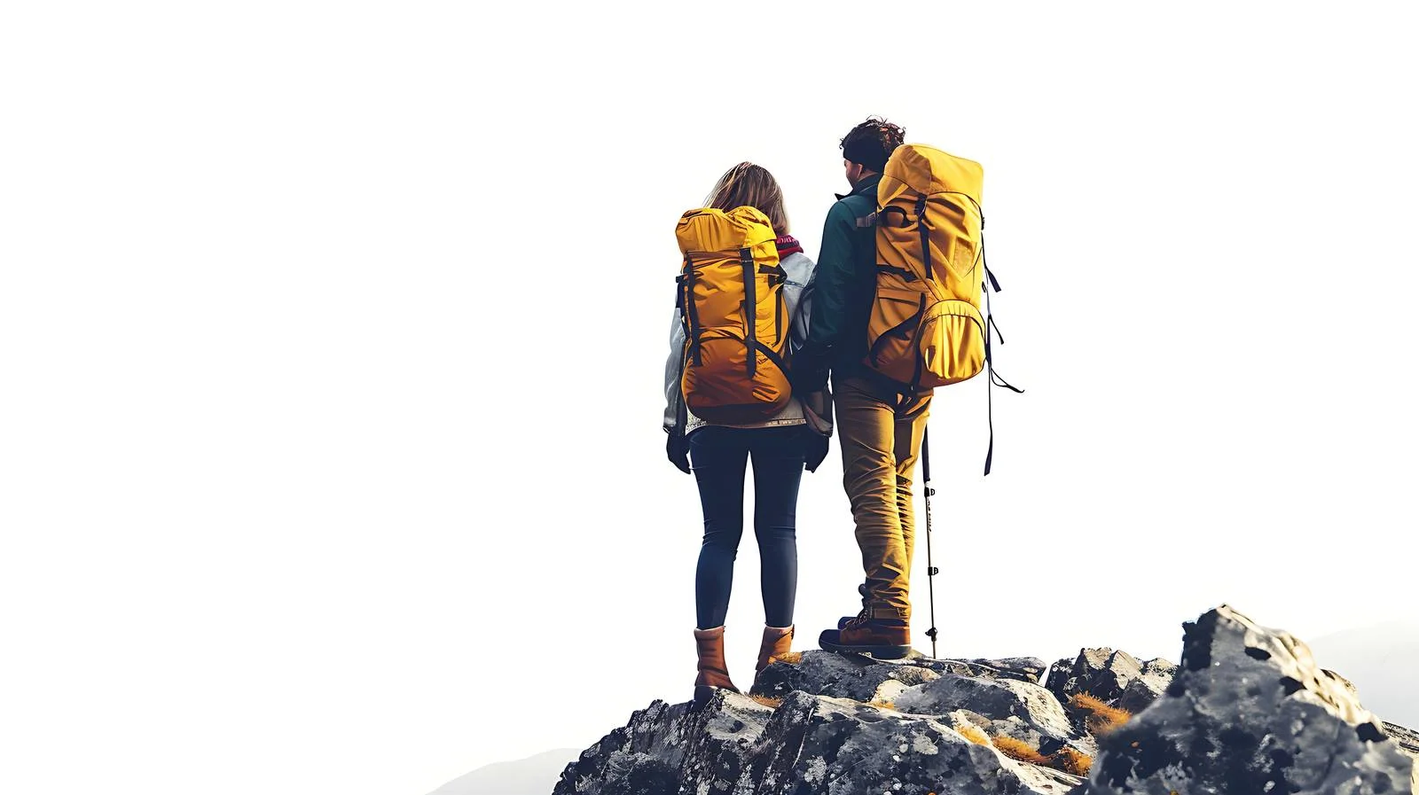 Serene Hiking Couple Embracing Nature – free admiring image from Dotvec