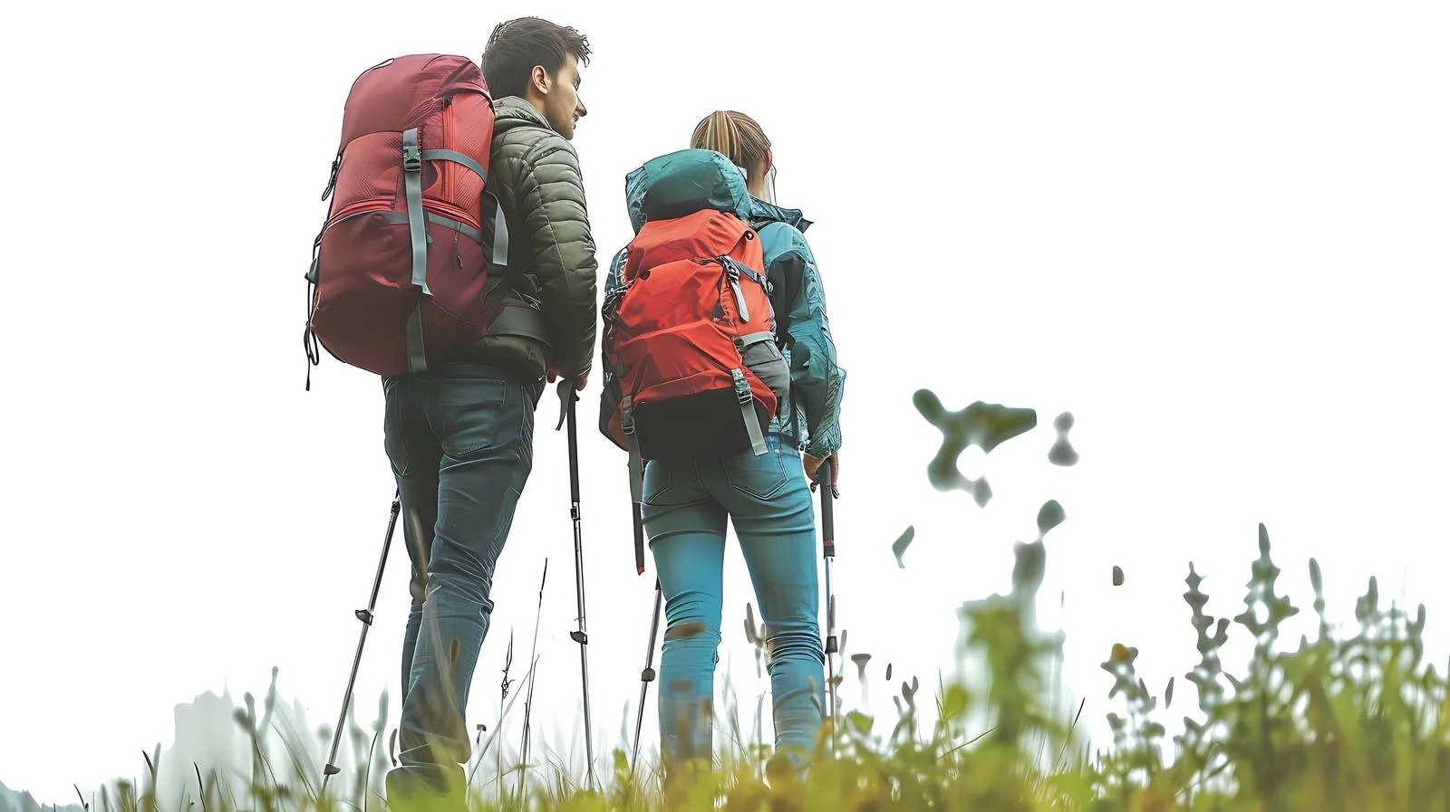 Serene Hiking Couple Amidst Nature – free admiring image from Dotvec