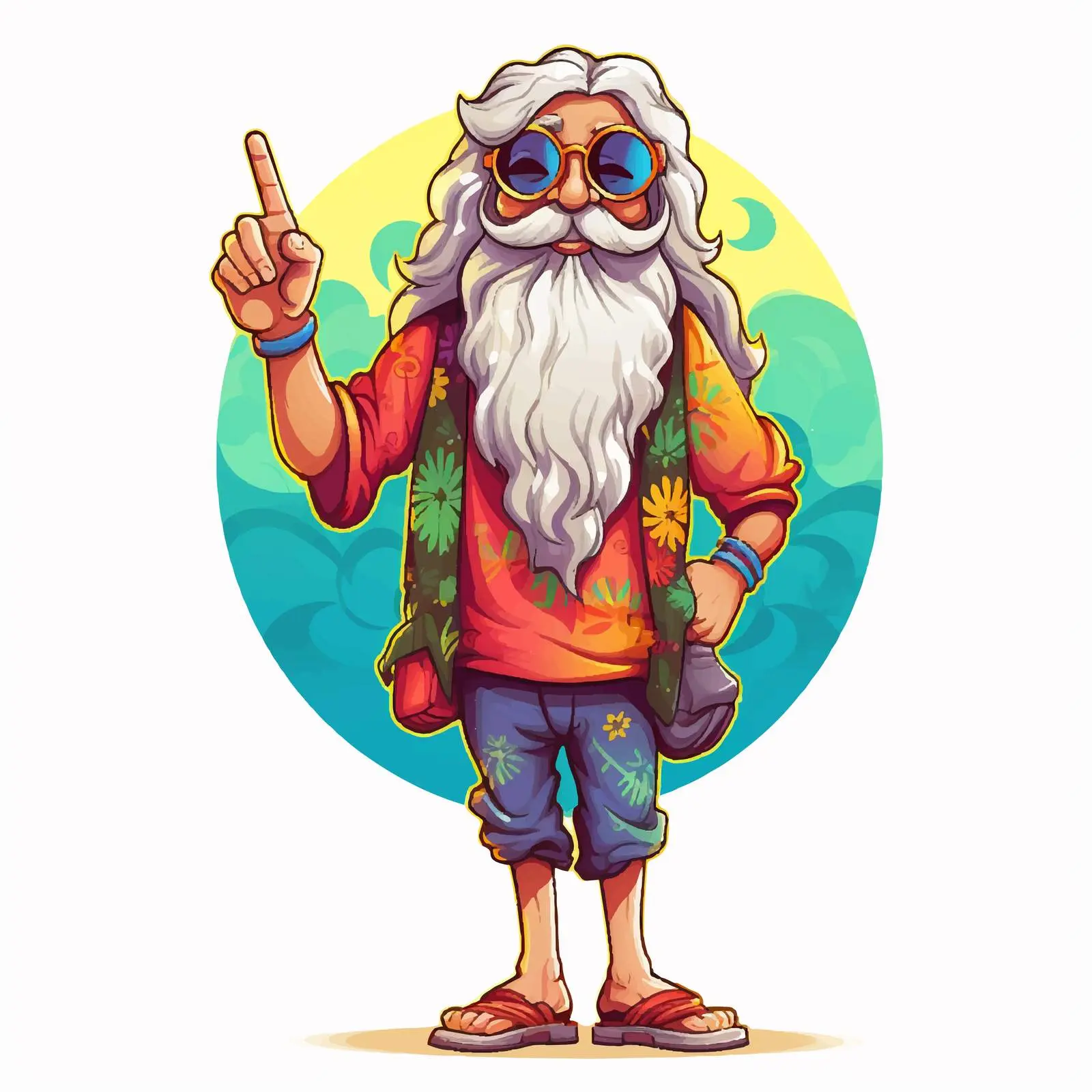 Hippie Cartoon Character Promoting Peace and Love — free download from Dotvec