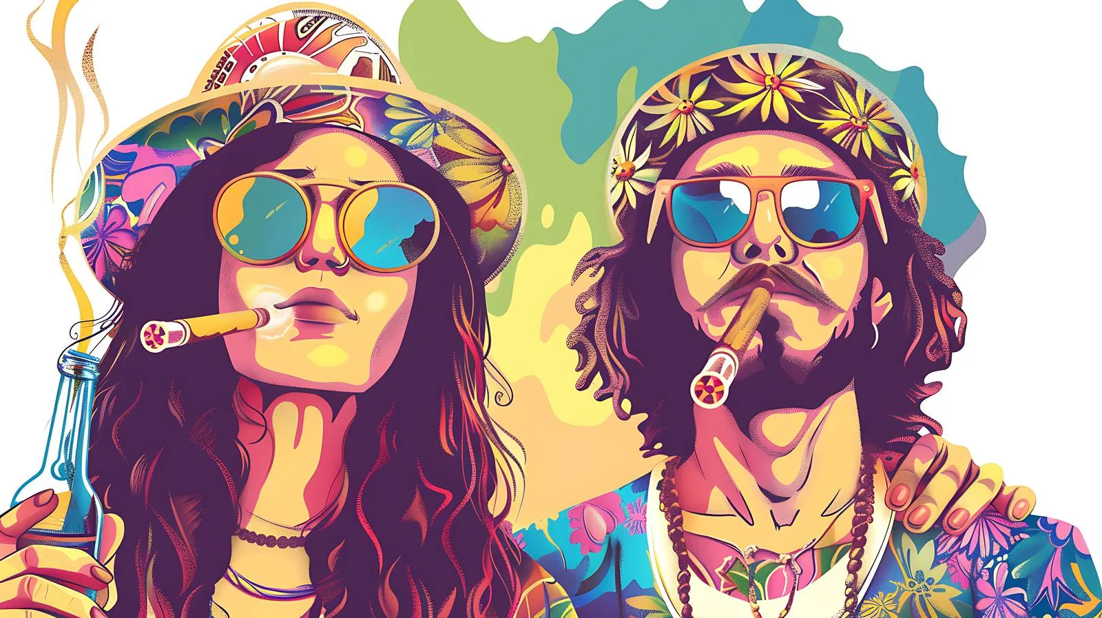 Bohemian couple using medical marijuana together — free download from Dotvec