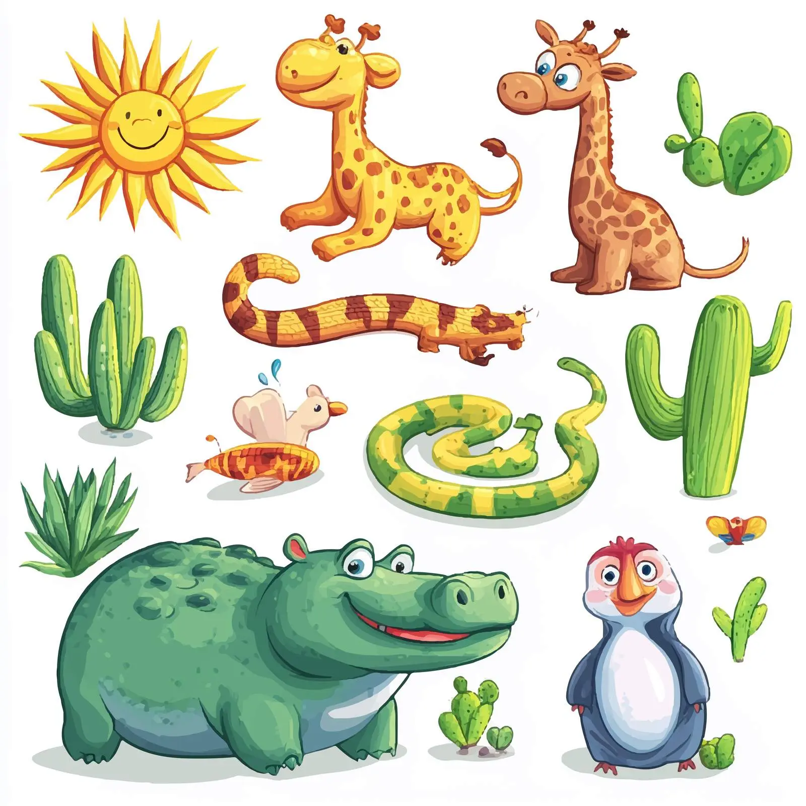 Diverse Jungle Wildlife Vector Illustration — free download from Dotvec
