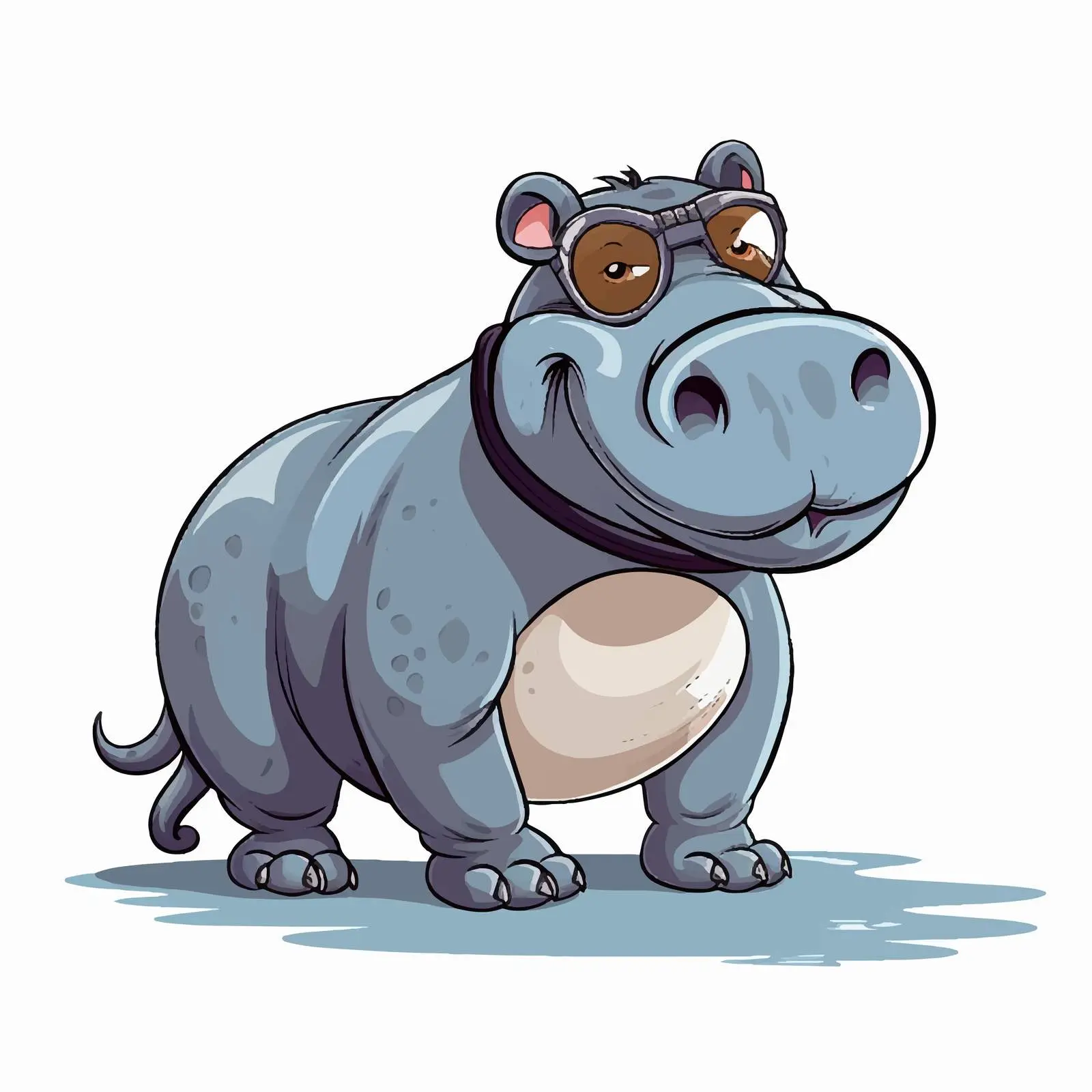 Cartoon Hippo Sketch Vector Illustration — free download from Dotvec