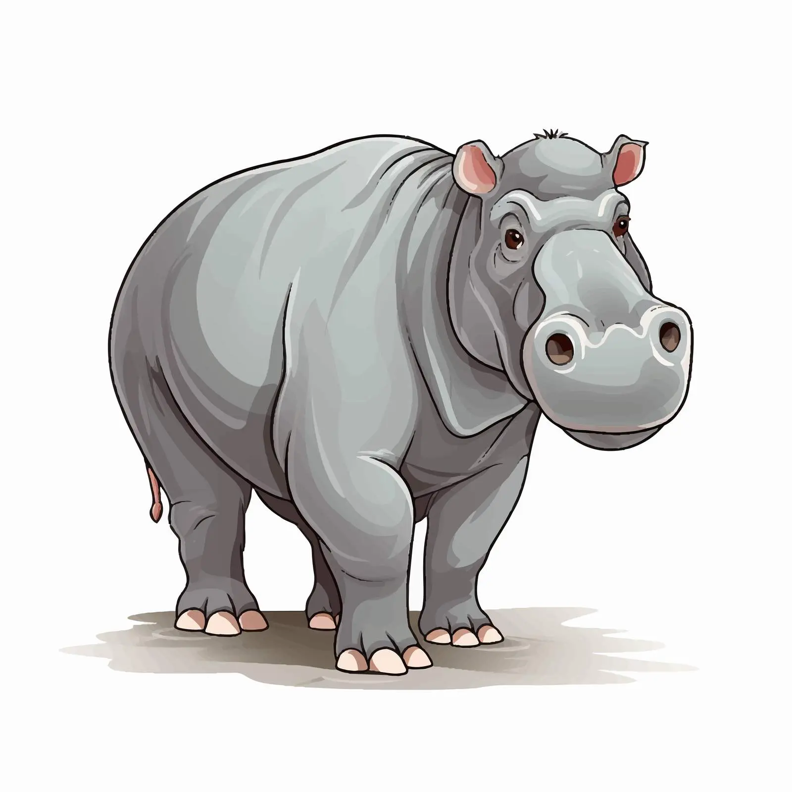 Hippo Cartoon Sketch Vector Illustration — free download from Dotvec
