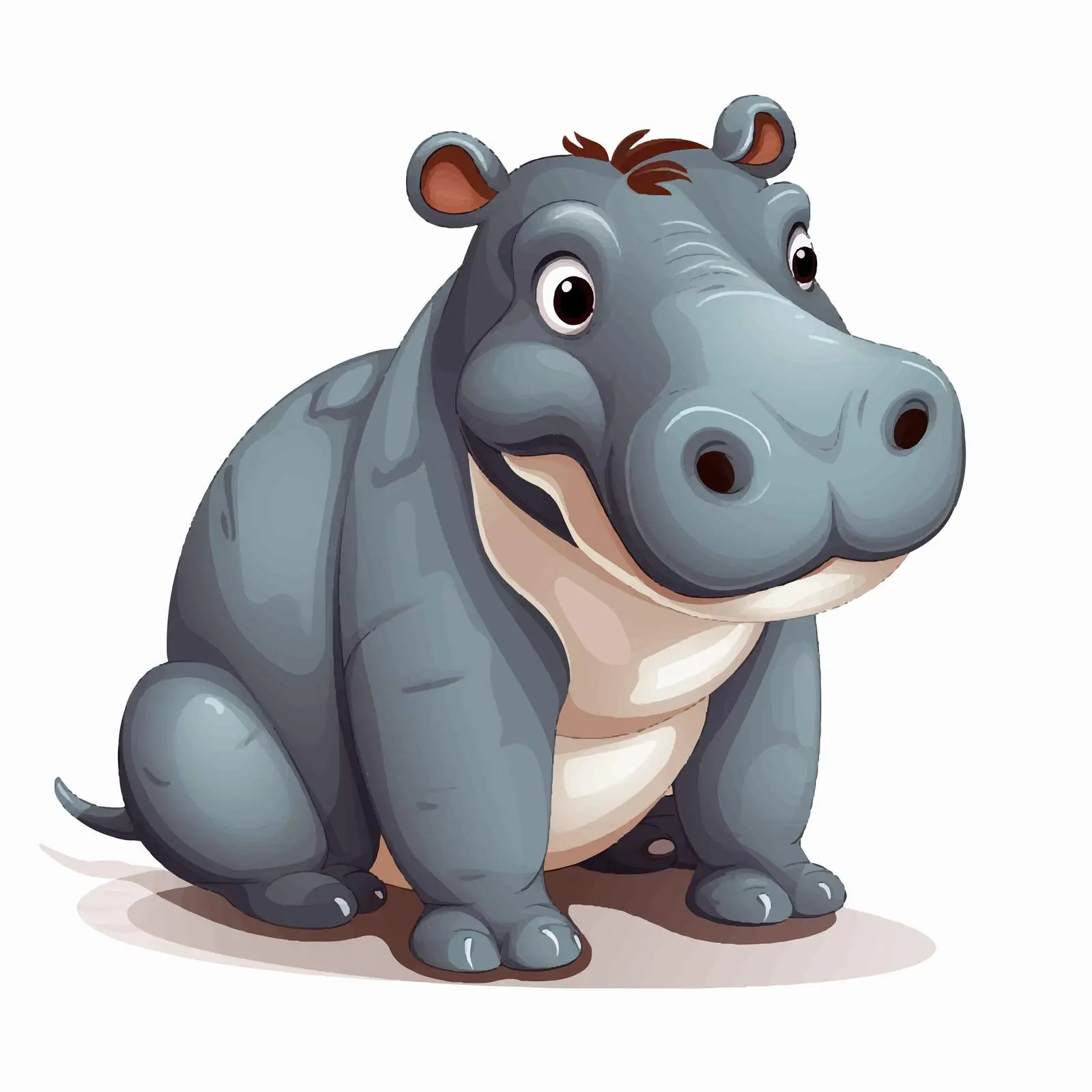 Cute Cartoon Hippopotamus Vector Illustration — free download from Dotvec