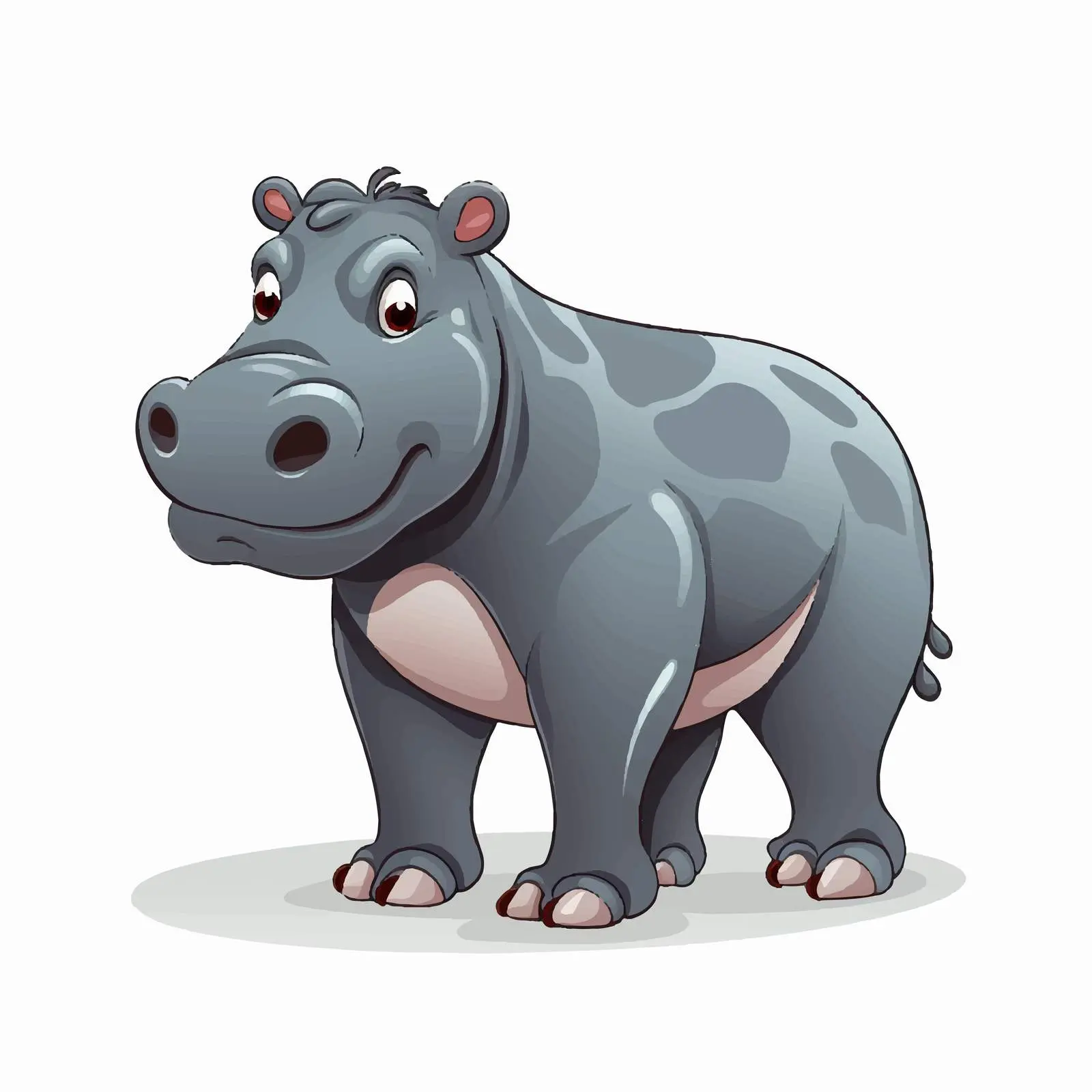 Cartoon Vector Illustration of a Hippopotamus — free download from Dotvec