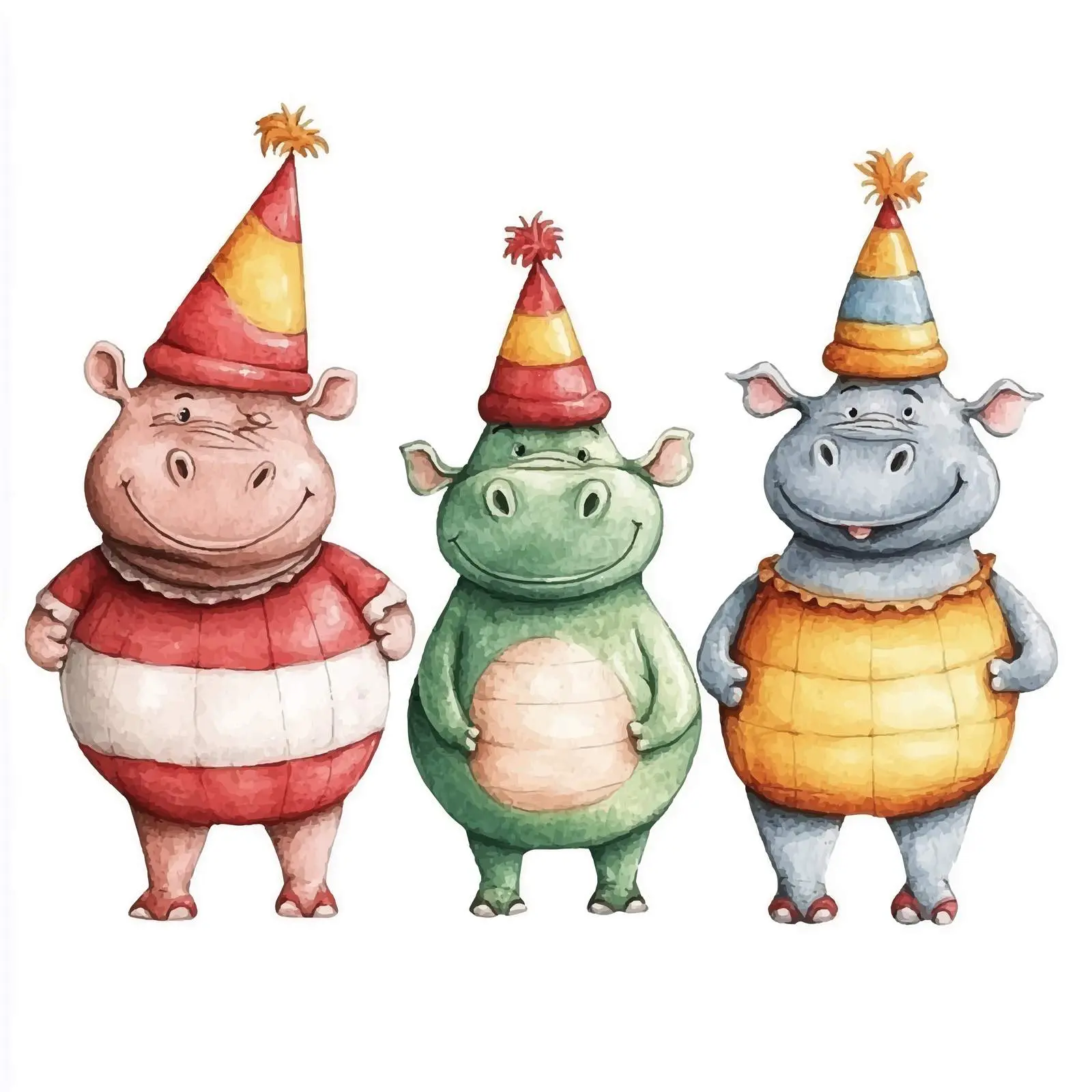 Cute Hippo and Giraffe Clown Vectors — free download from Dotvec