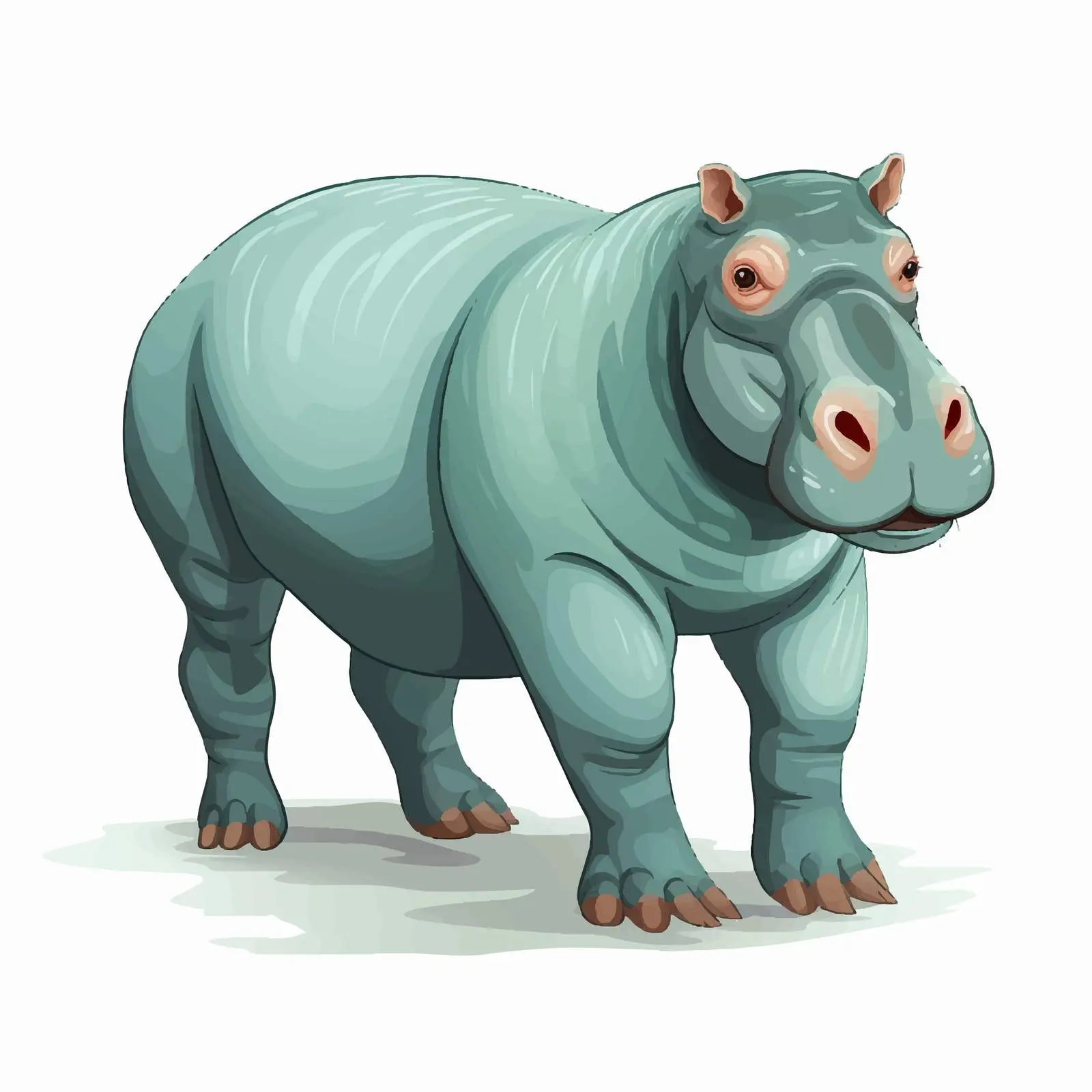 Hippopotamus Line Vector Illustration on White Background — free download from Dotvec