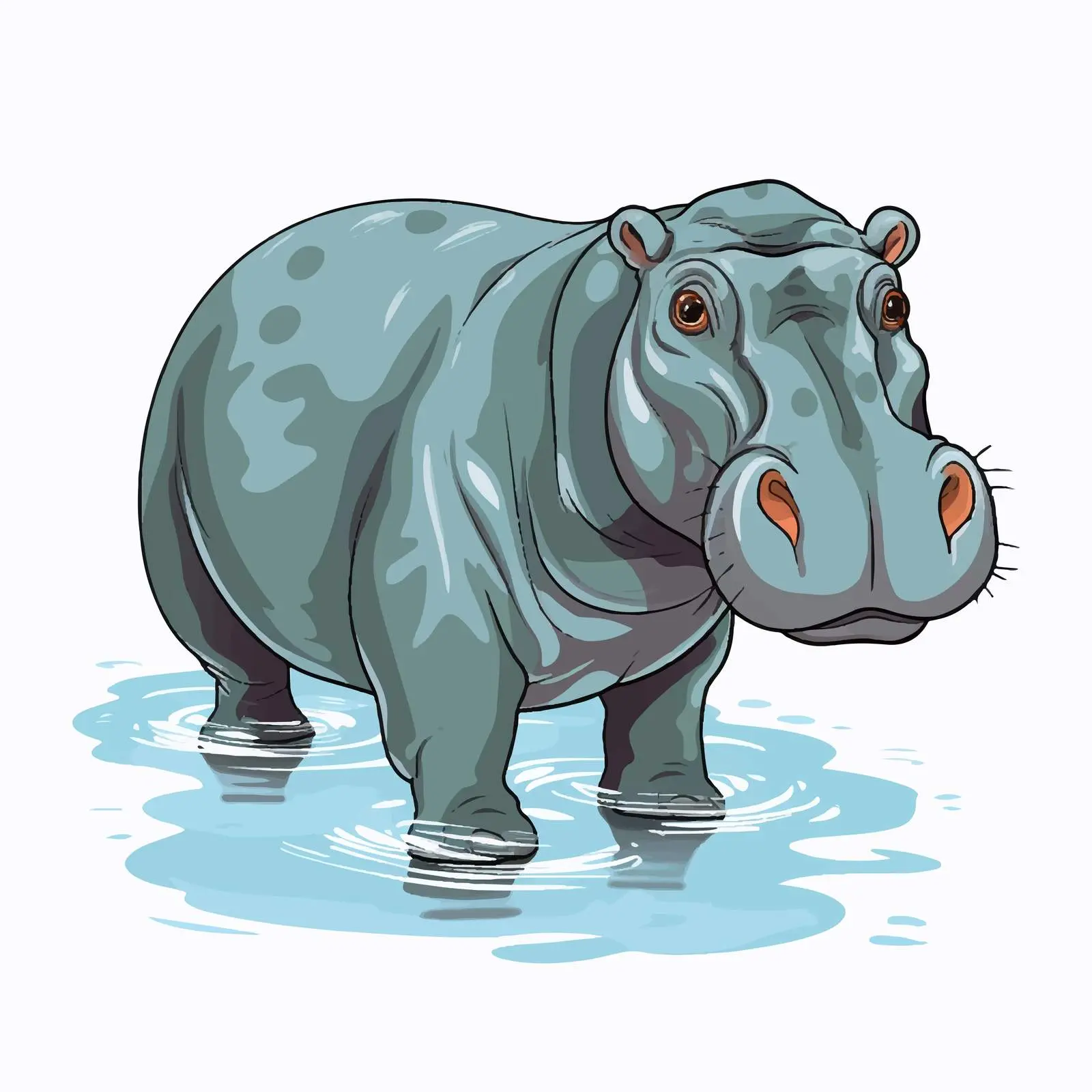 Hippo Vector Illustration on White Background — free download from Dotvec