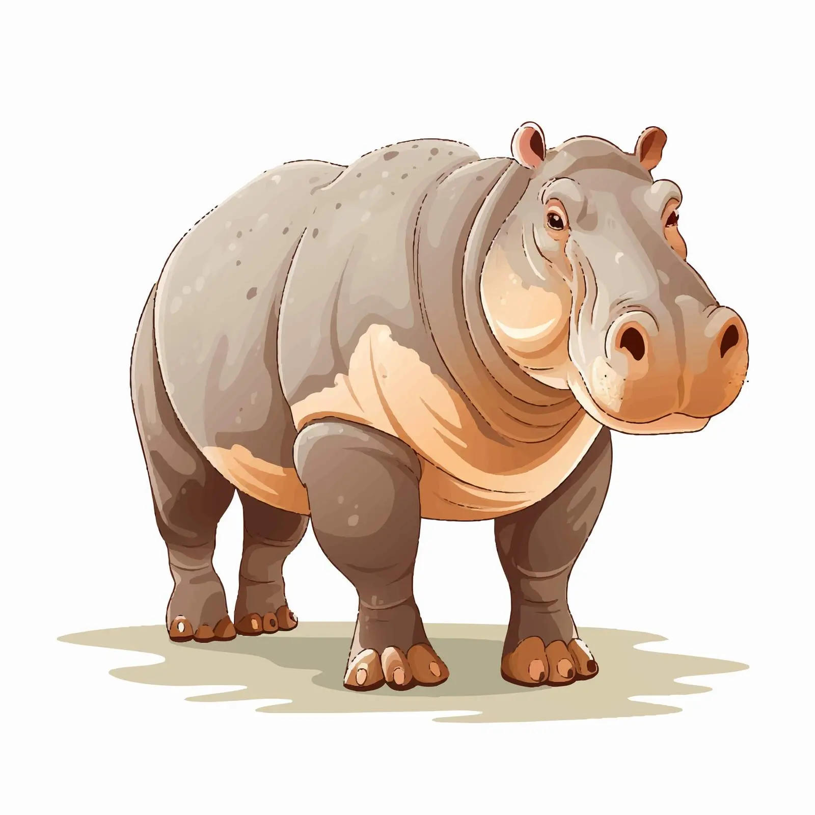 Hippopotamus Outline Vector Illustration on White Background — free download from Dotvec