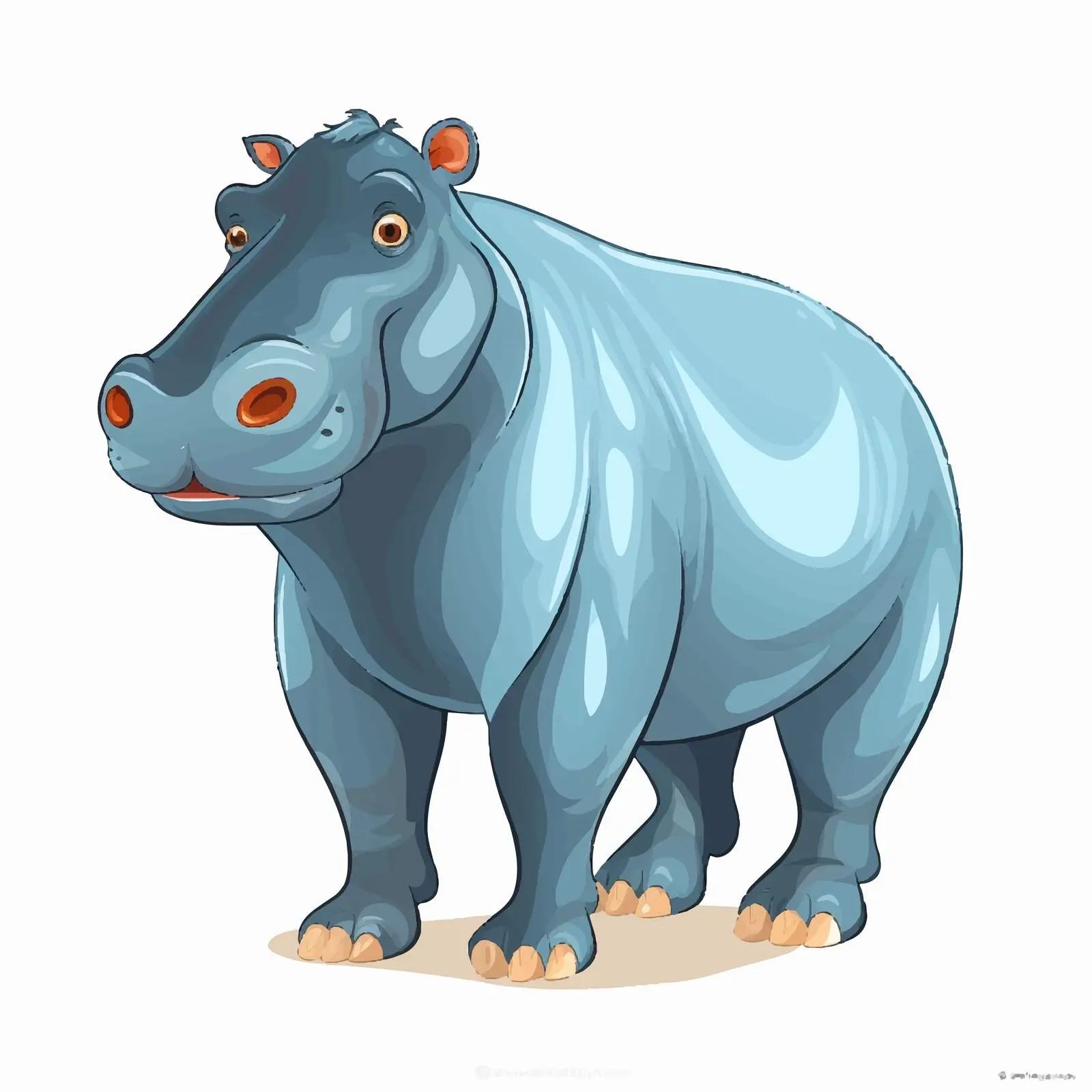 Hippopotamus Vector Illustration on White Background — free download from Dotvec