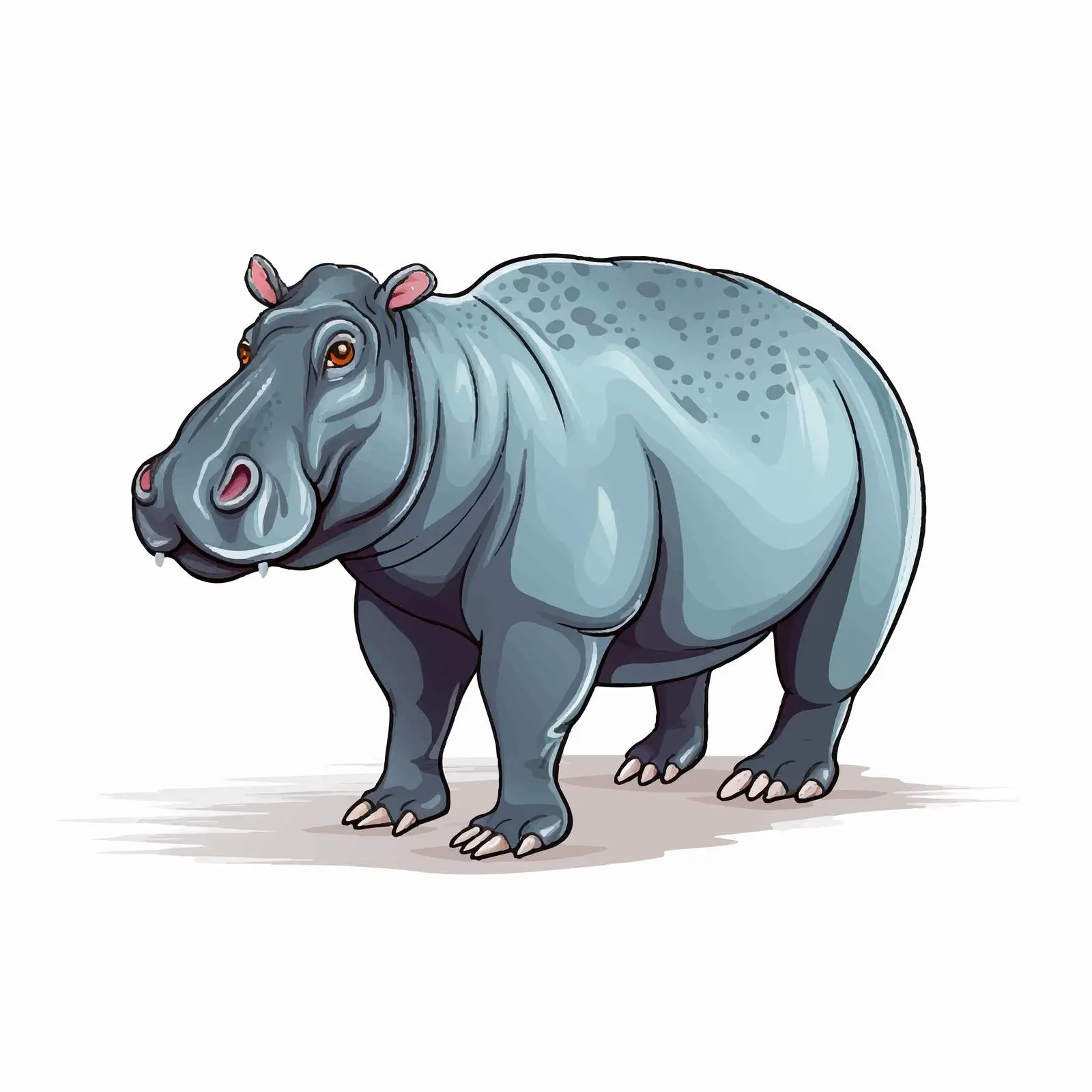 Hippo Vector Illustration on White Background — free download from Dotvec