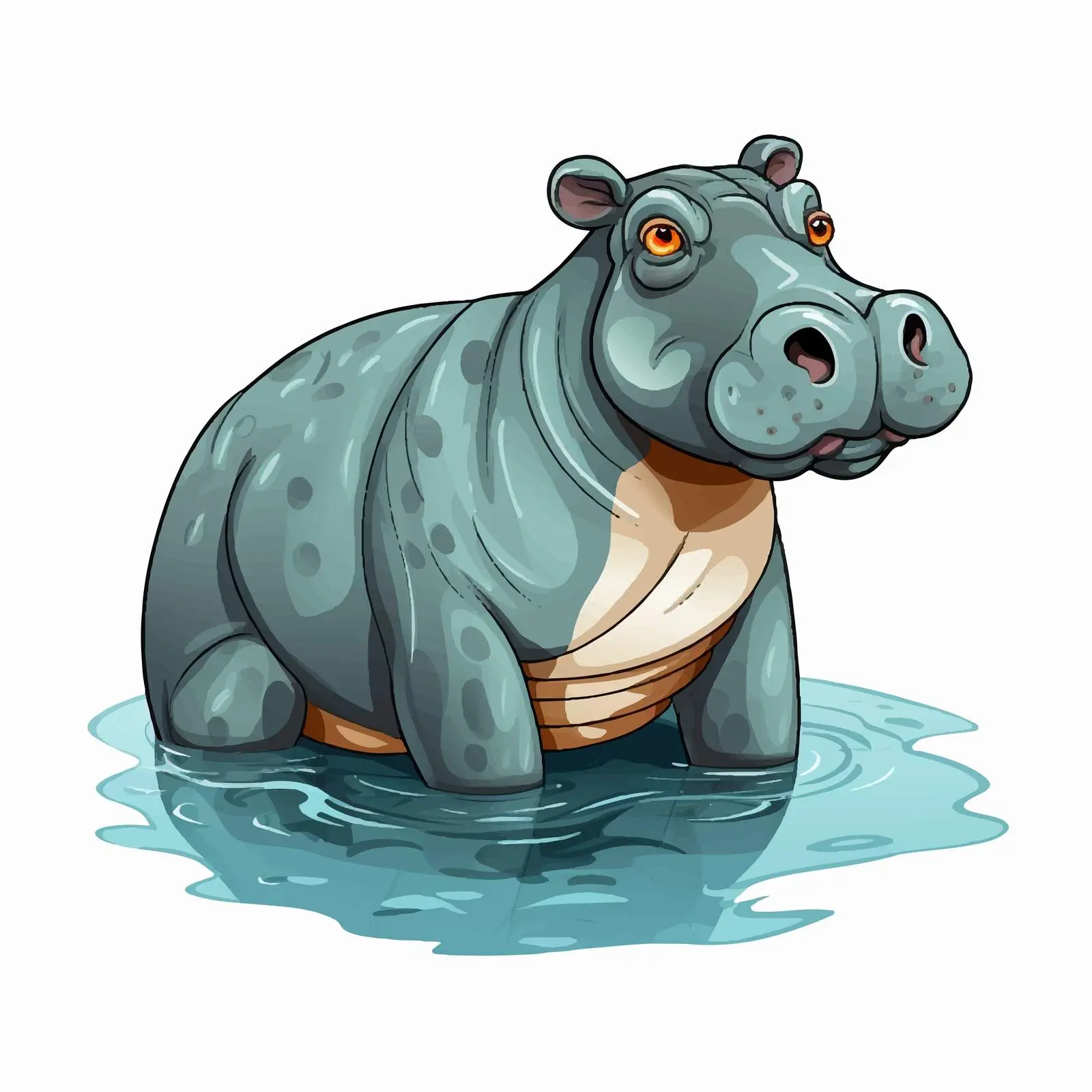 Hippo Vector Illustration on White Background — free download from Dotvec