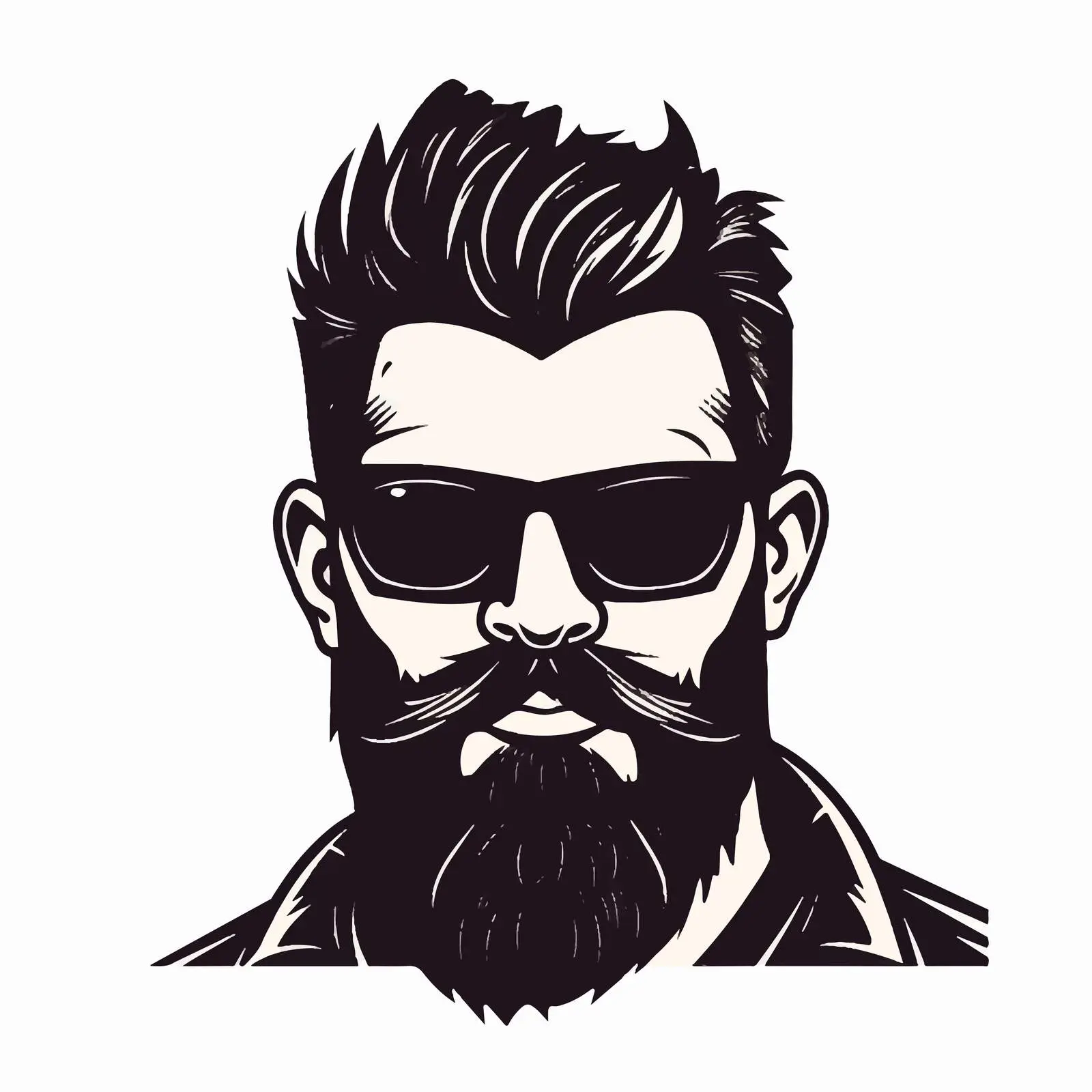 Hipster Silhouette with Beard and Sunglasses — free download from Dotvec