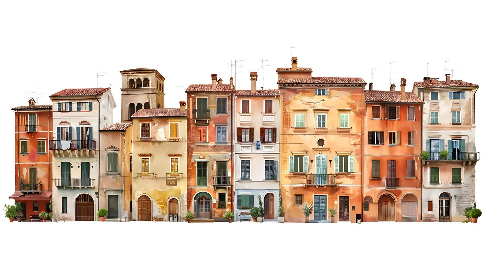 Traditional Italian Architecture in Historic Districts – free artistic elements image from Dotvec