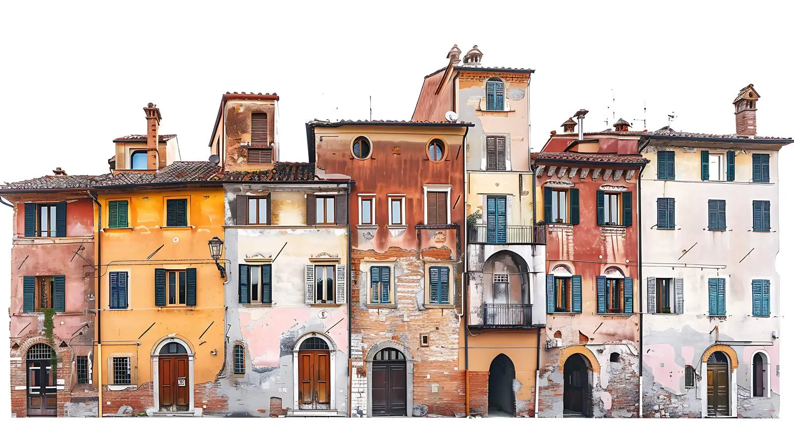 Historic Italian Architecture in Traditional European Old Town — free download from Dotvec