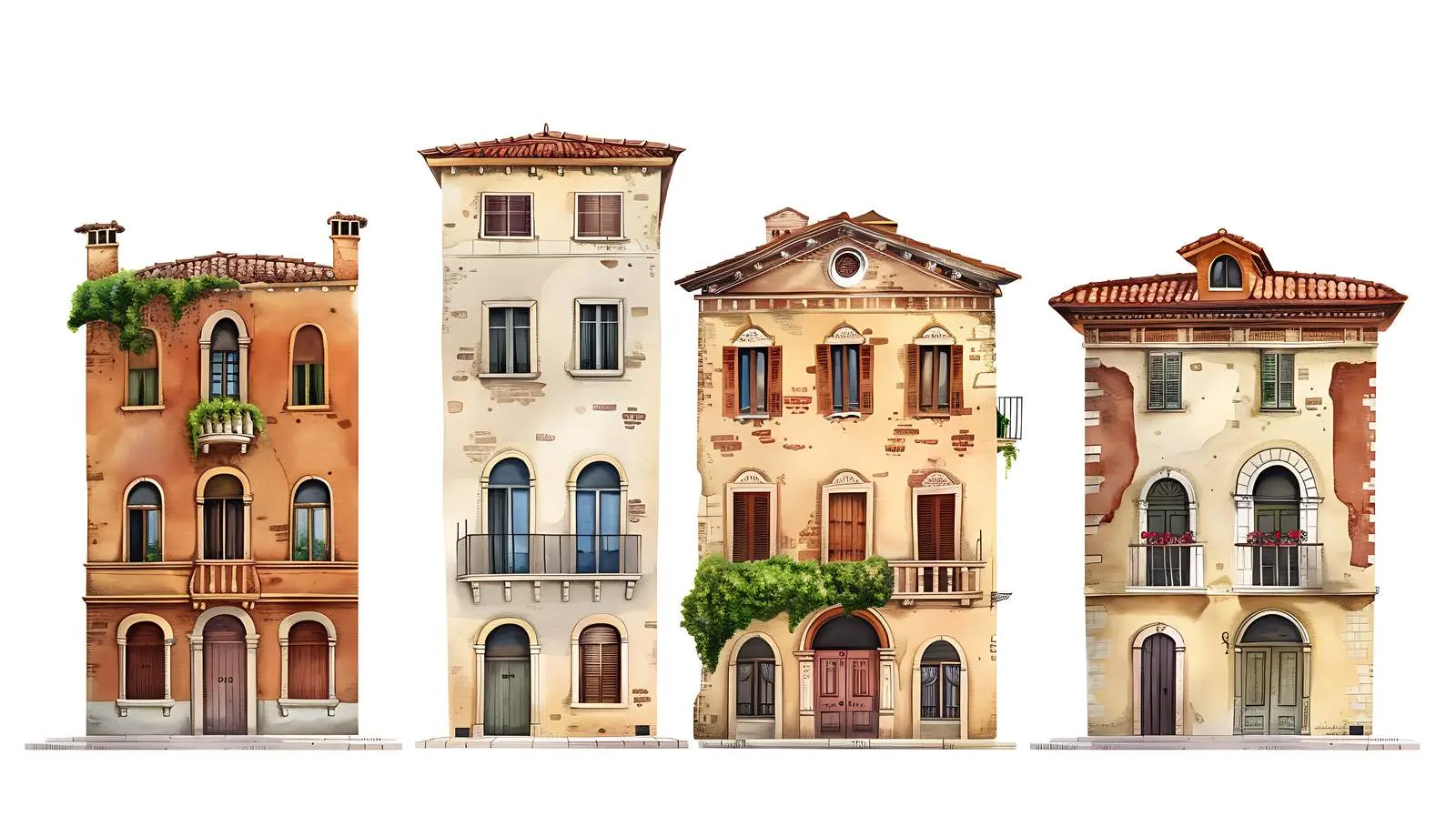 Historic Italian Architecture in Traditional European Town — free download from Dotvec