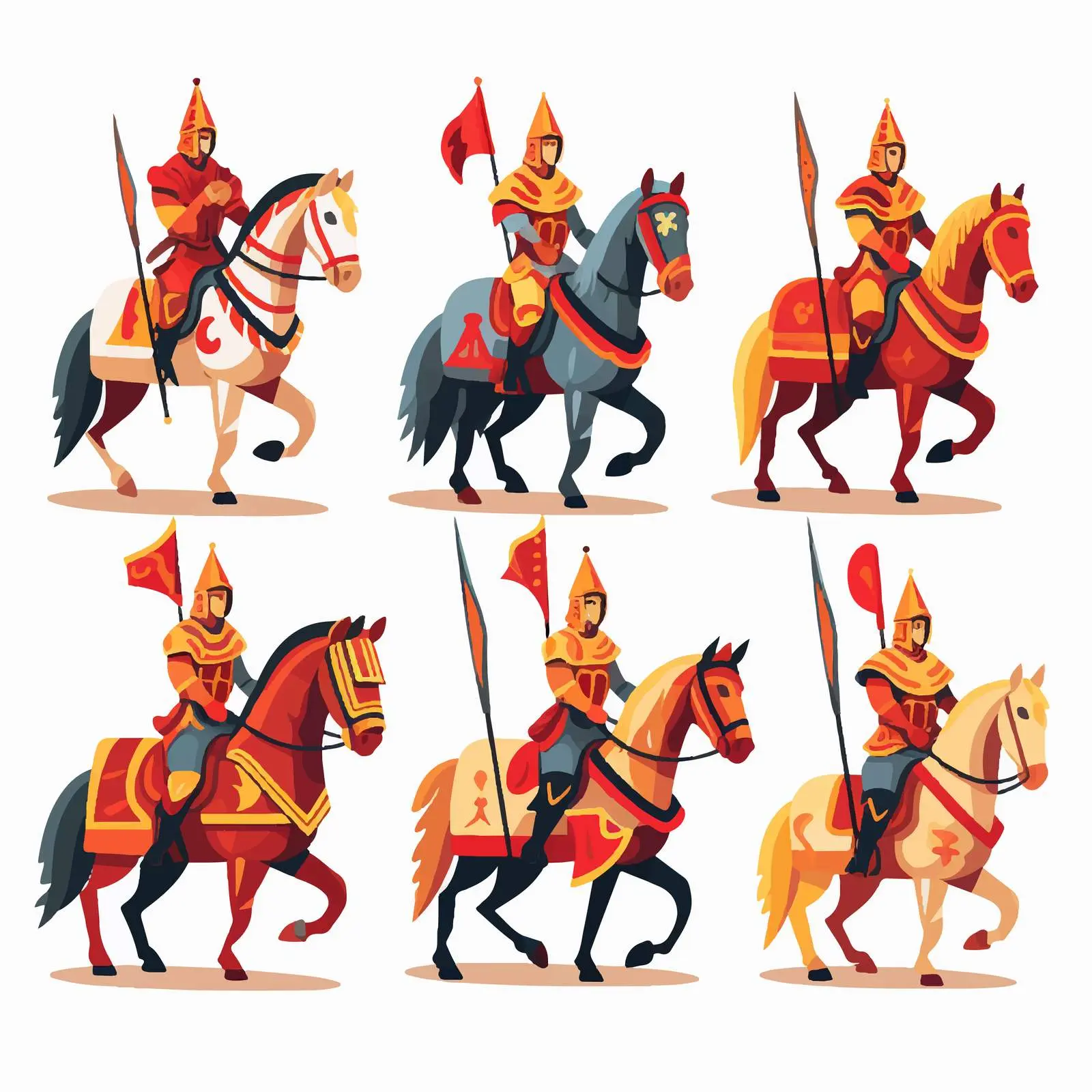 Russian Armored Horsemen Warriors on Horseback — free download from Dotvec