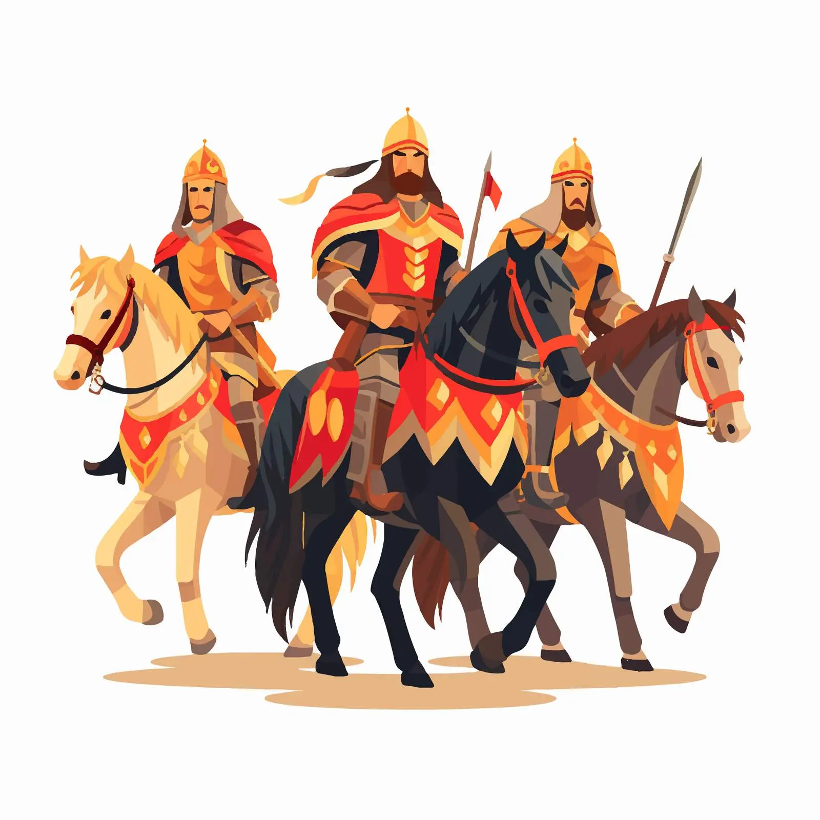 Russian Armored Horsemen Warriors on Horseback — free download from Dotvec