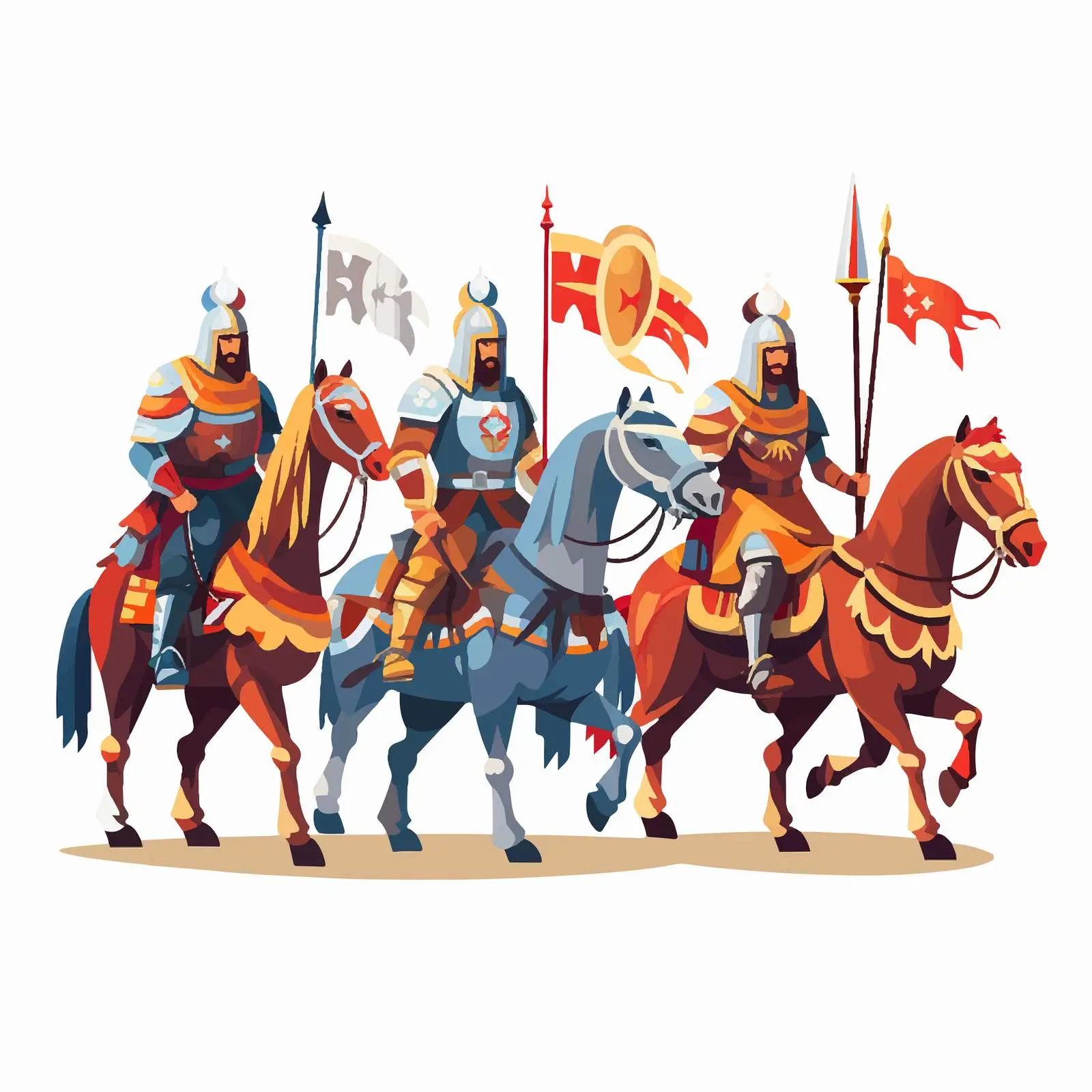 Russian Armored Horsemen Warriors on Horseback – free uniforms image from Dotvec