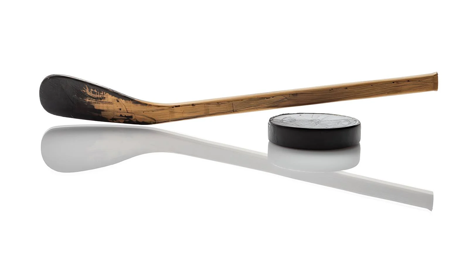 Professional Hockey Stick and Puck Reflection — free download from Dotvec