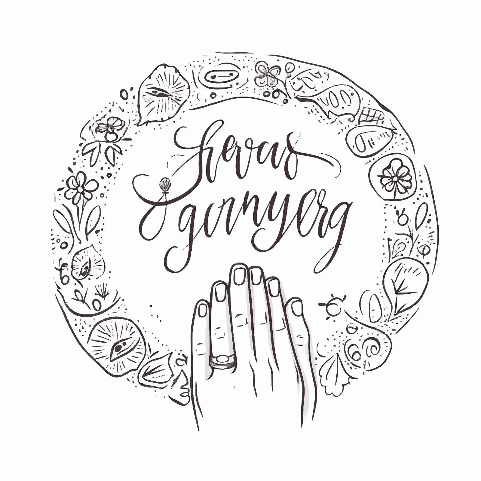 Happy Engagement Holiday Card Doodle — free download from Dotvec