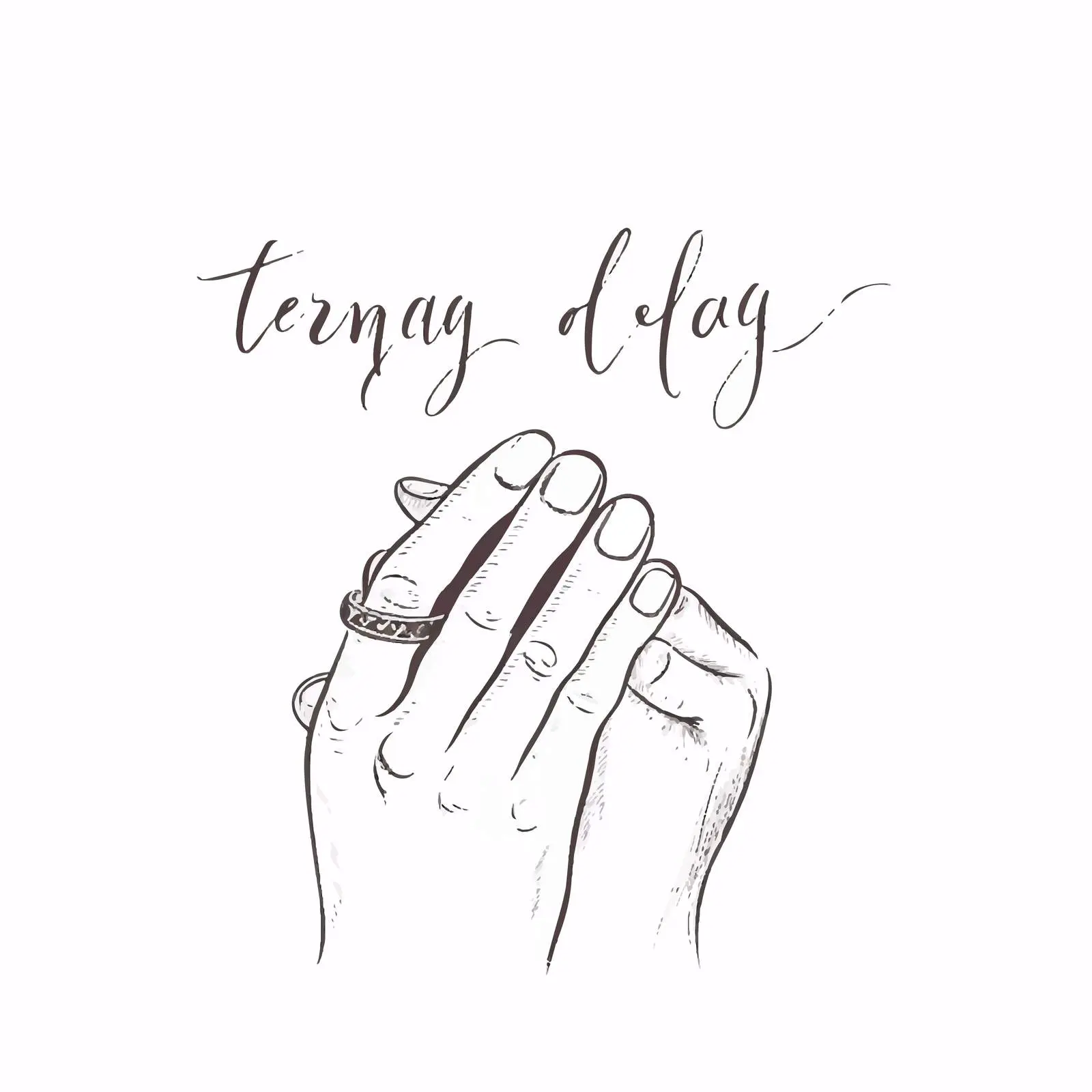 Happy Engagement Handwritten Holiday Card Doodle — free download from Dotvec