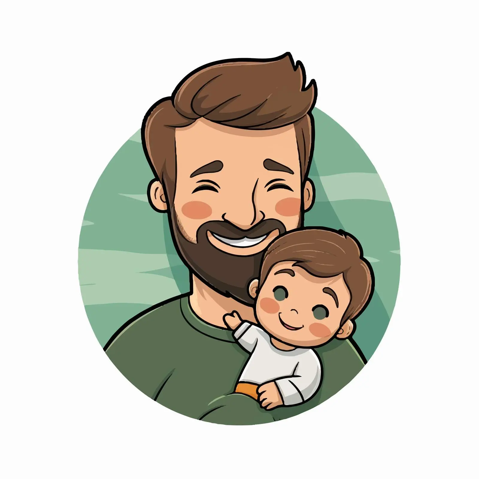 Doodle Style Holiday Card: Dad with Baby – free hugging image from Dotvec