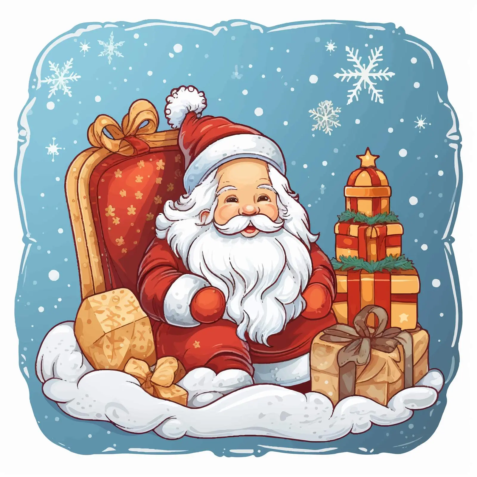 St. Nicholas Day Holiday Card with Gifts — free download from Dotvec