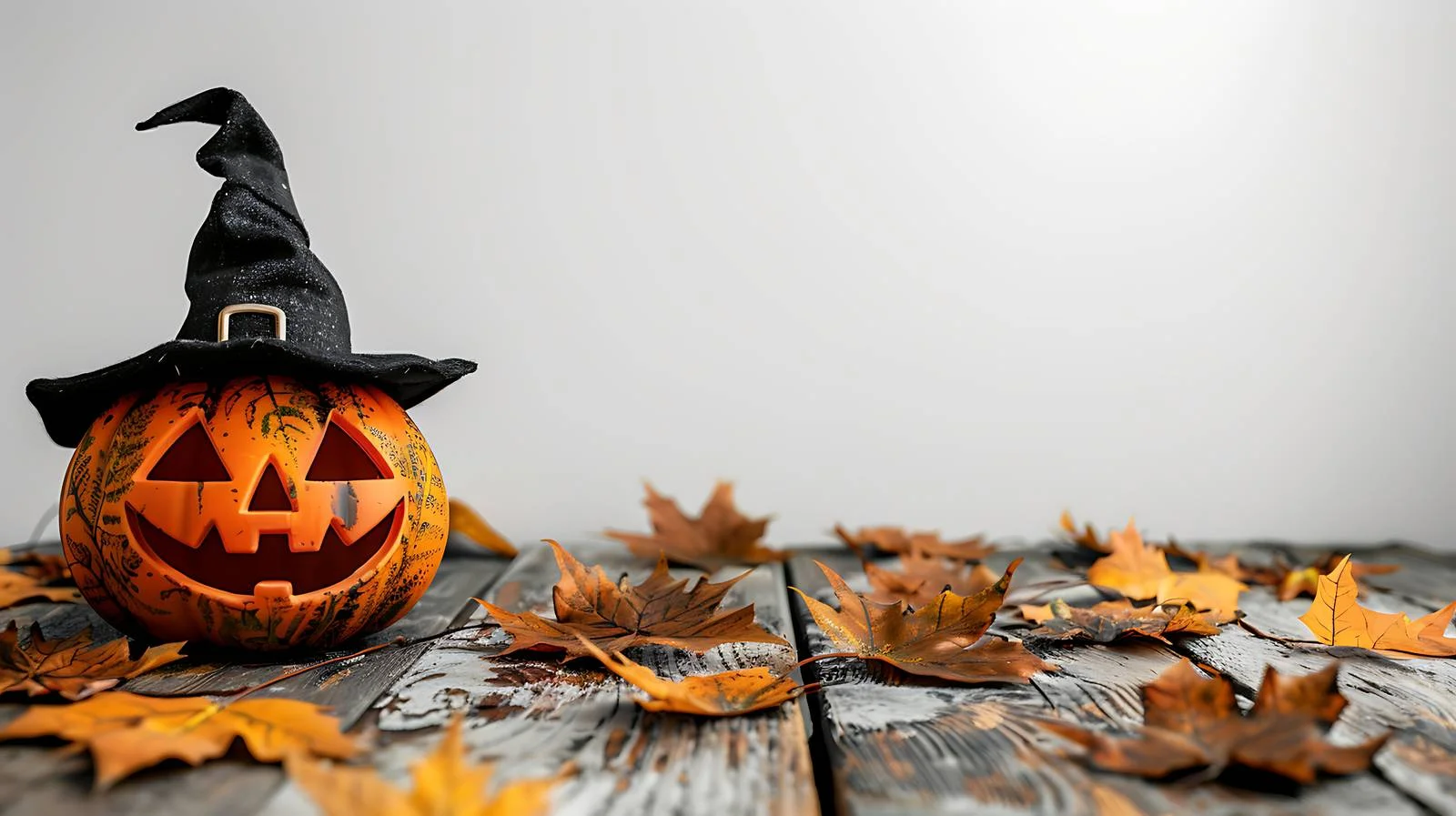 Festive Halloween Pumpkin Decor on Wood — free download from Dotvec