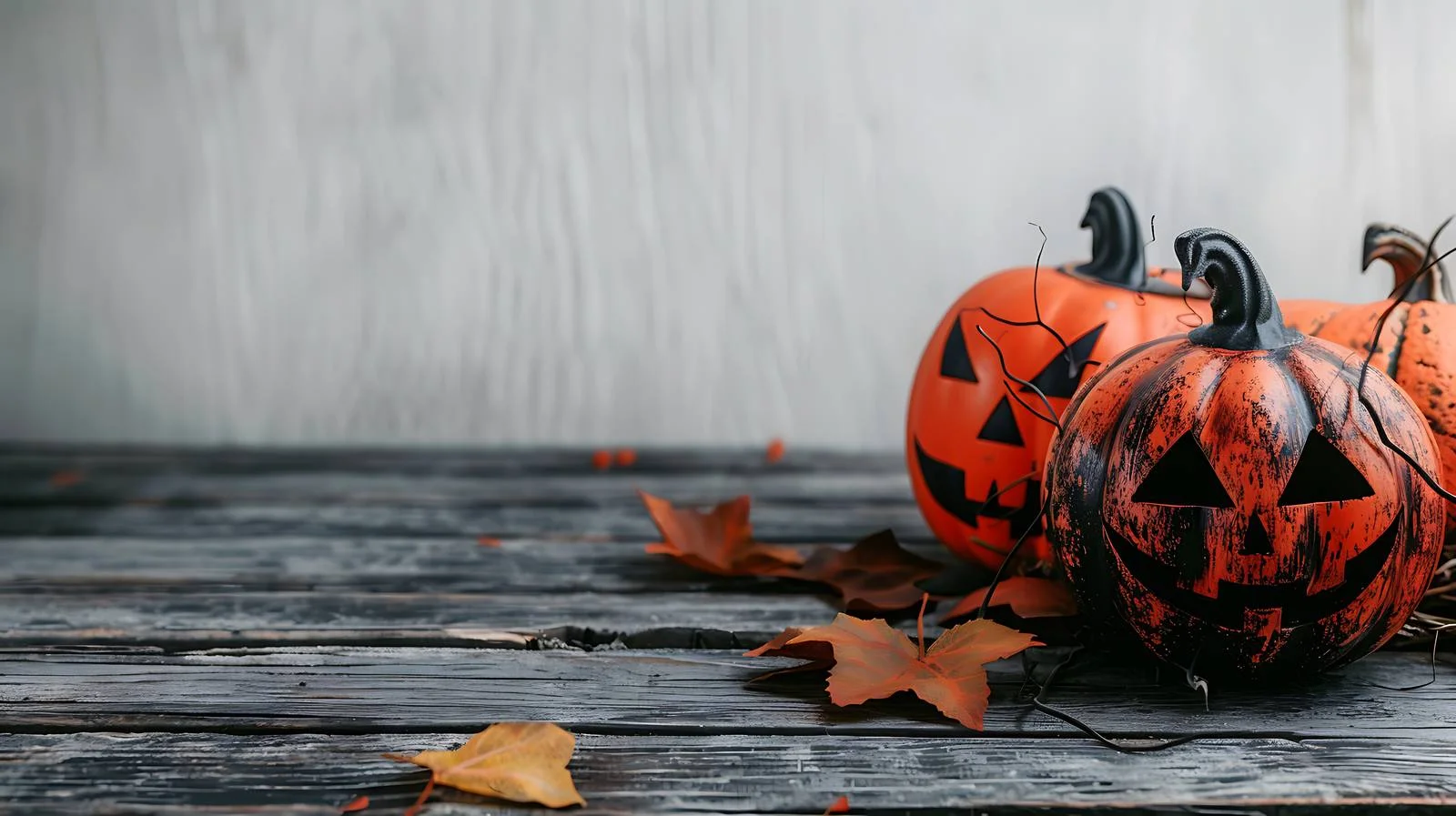 Holiday Pumpkin Decor on Wood Background — free download from Dotvec