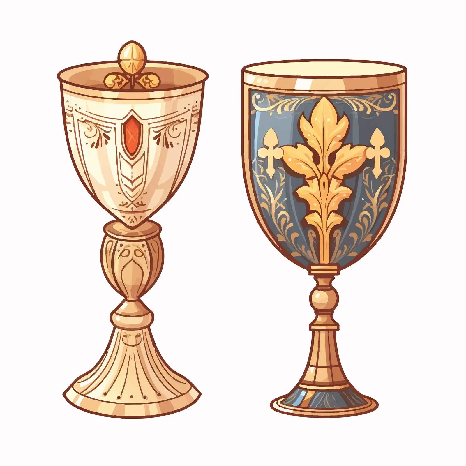 Byzantine Holy Chalice and Prosphora Illustration – free mystery image from Dotvec