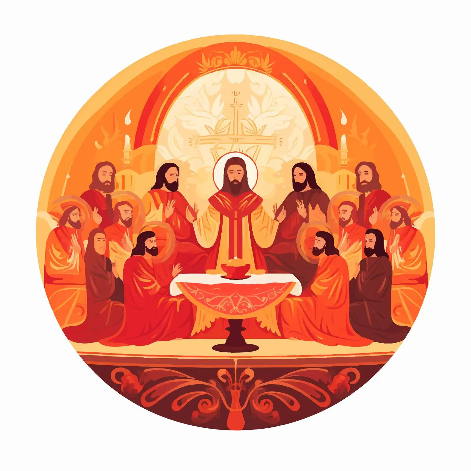 Traditional Easter Last Supper with Red Egg — free download from Dotvec