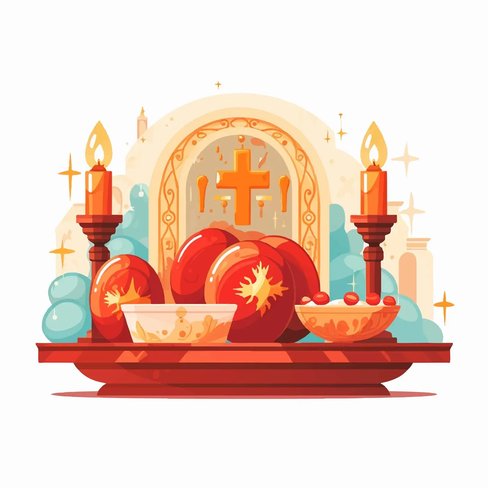 Traditional Easter Last Supper with Red Egg – free easter traditions image from Dotvec