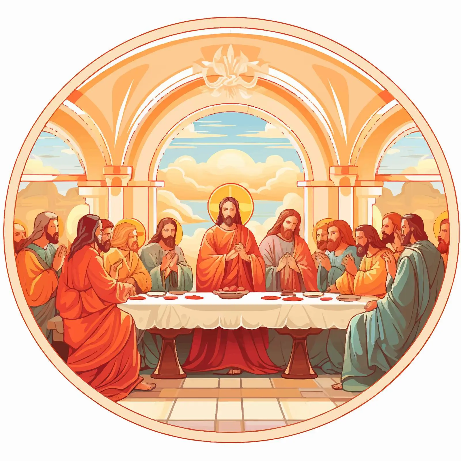 The Last Supper Fresco Illustration — free download from Dotvec