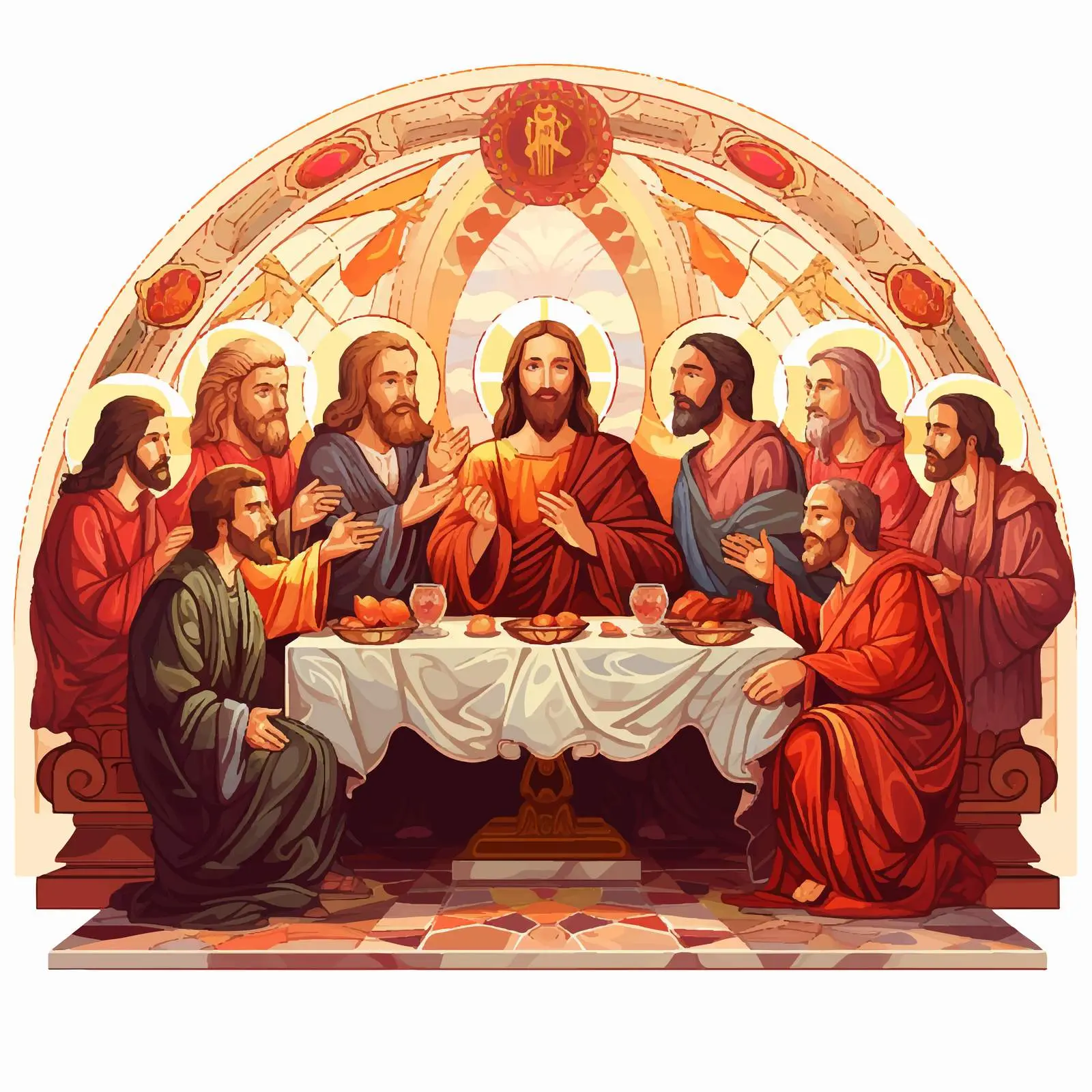 Last Supper Fresco Illustration for Holy Communion — free download from Dotvec
