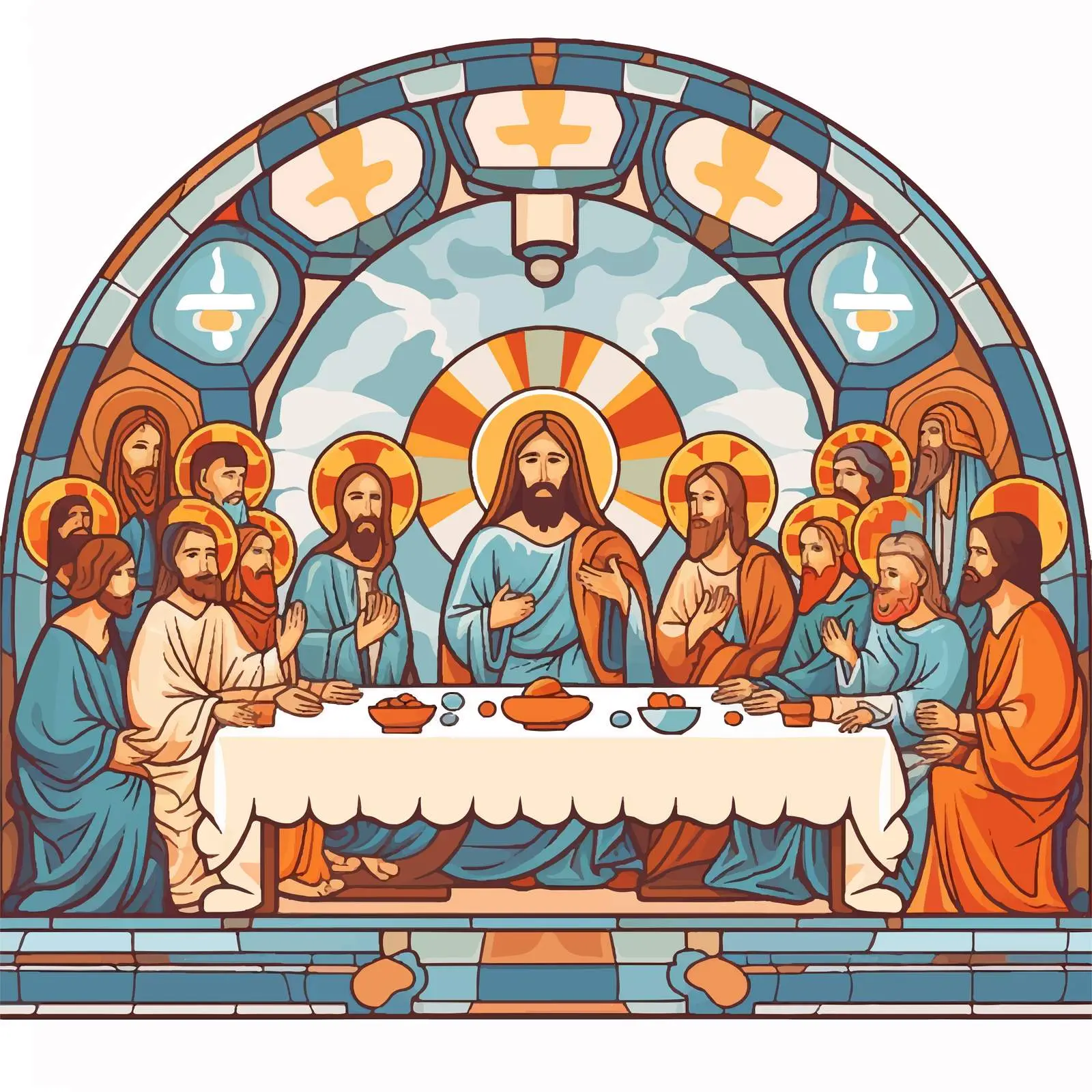 Last Supper Fresco Holy Communion Illustration – free mystery image from Dotvec