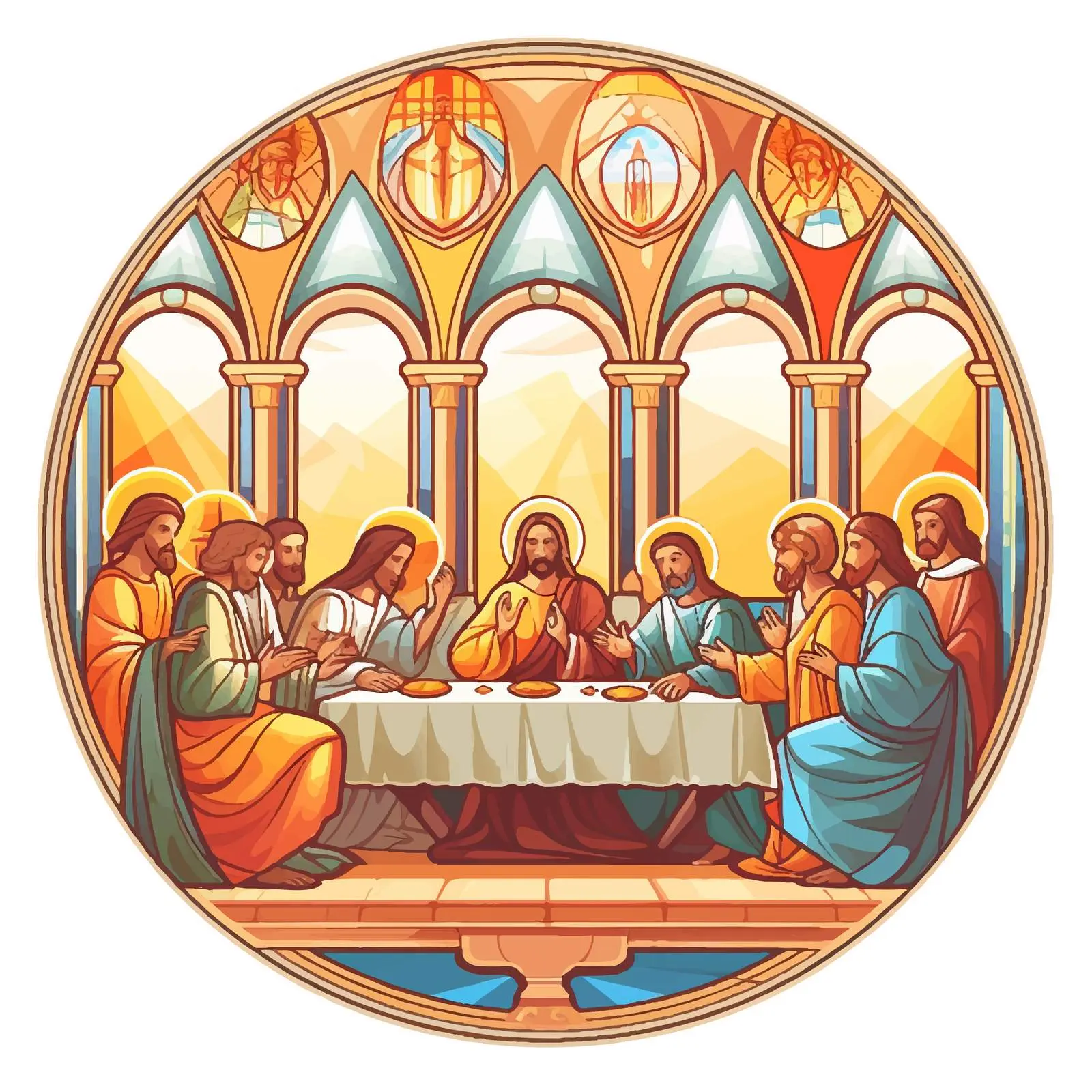 Holy Communion Last Supper Fresco Illustration — free download from Dotvec