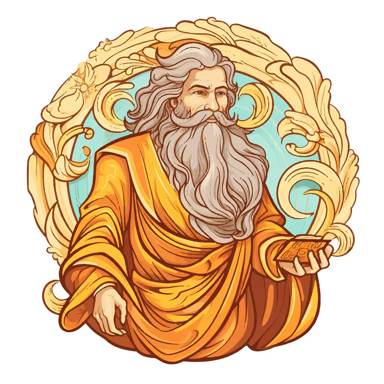 Byzantine Style Illustration of Prophet Elijah – free sketch illustration image from Dotvec