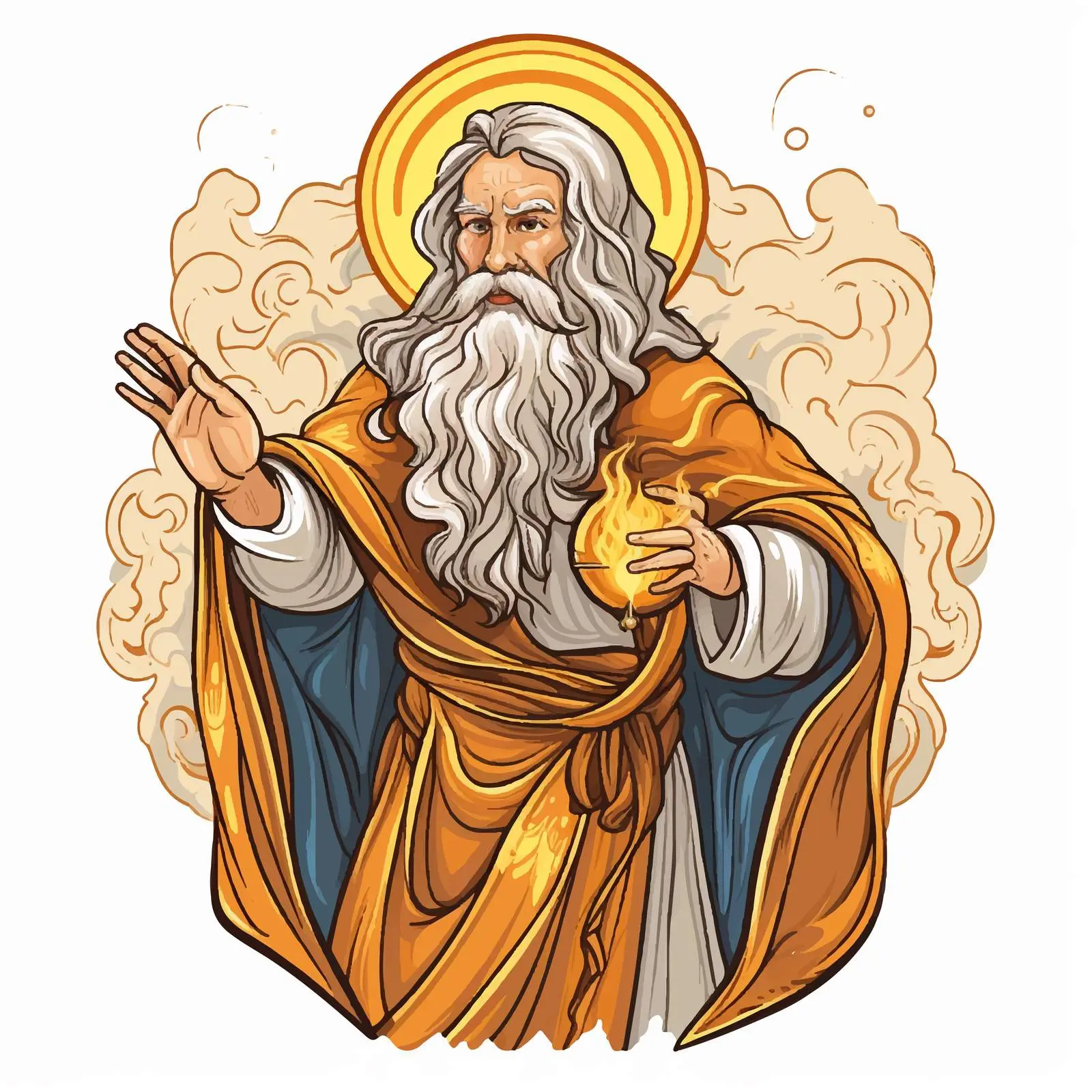 Byzantine Style Illustration of Prophet Elijah — free download from Dotvec