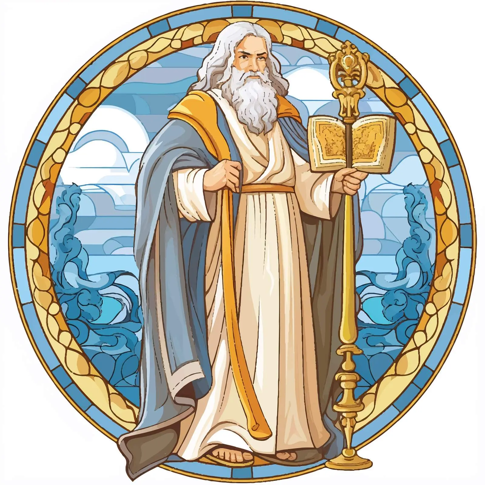 Moses Accepts the Law Fresco Illustration — free download from Dotvec