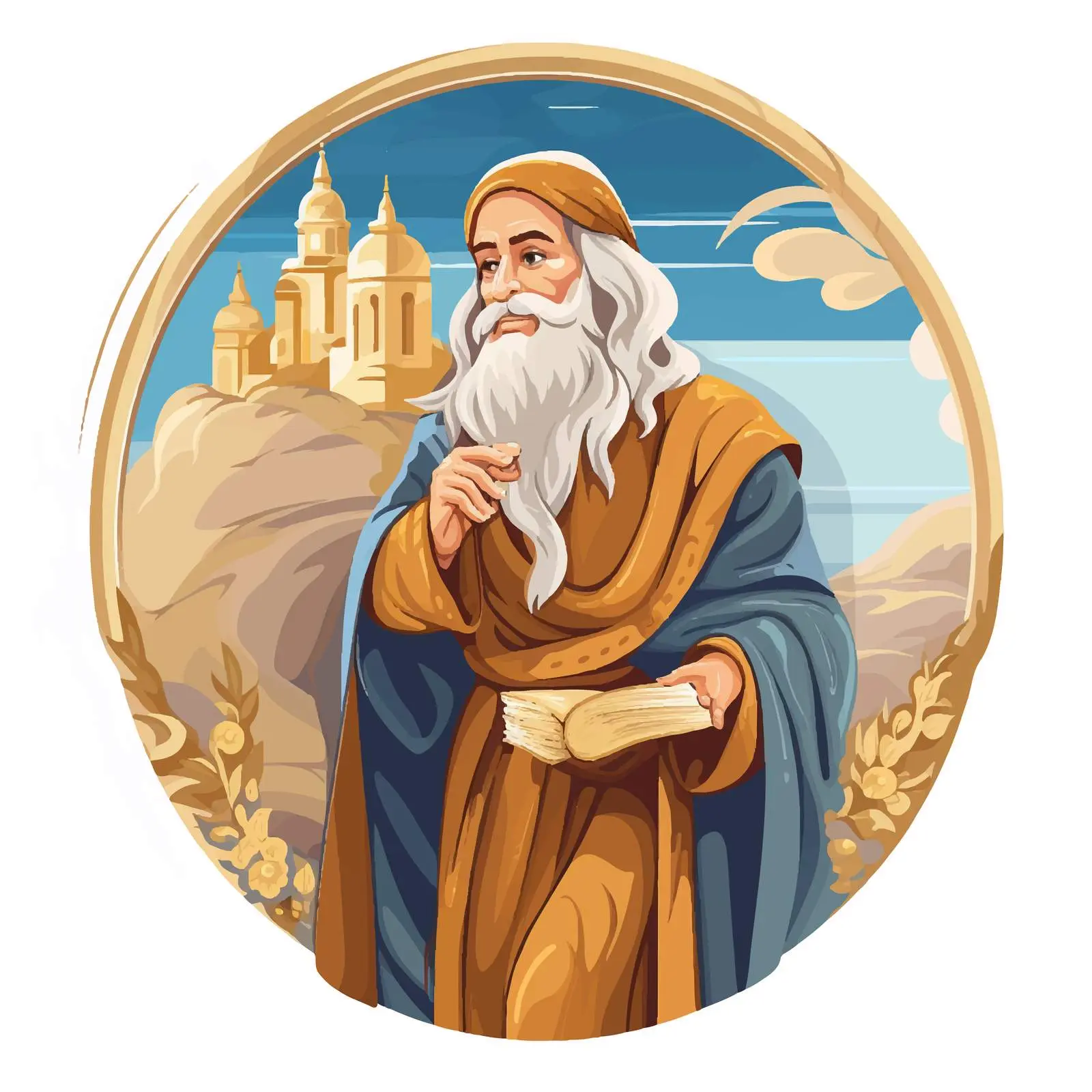 Moses Accepts the Law Fresco Illustration — free download from Dotvec