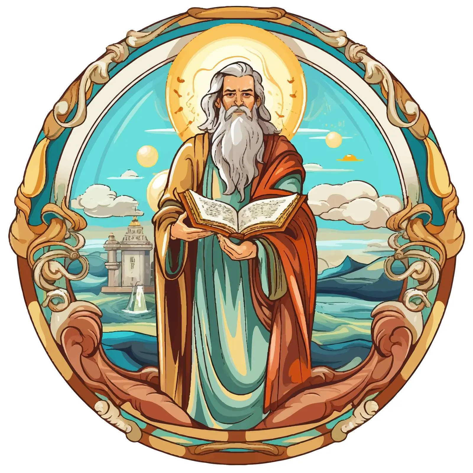 Moses Accepts the Law - Fresco Illustration — free download from Dotvec