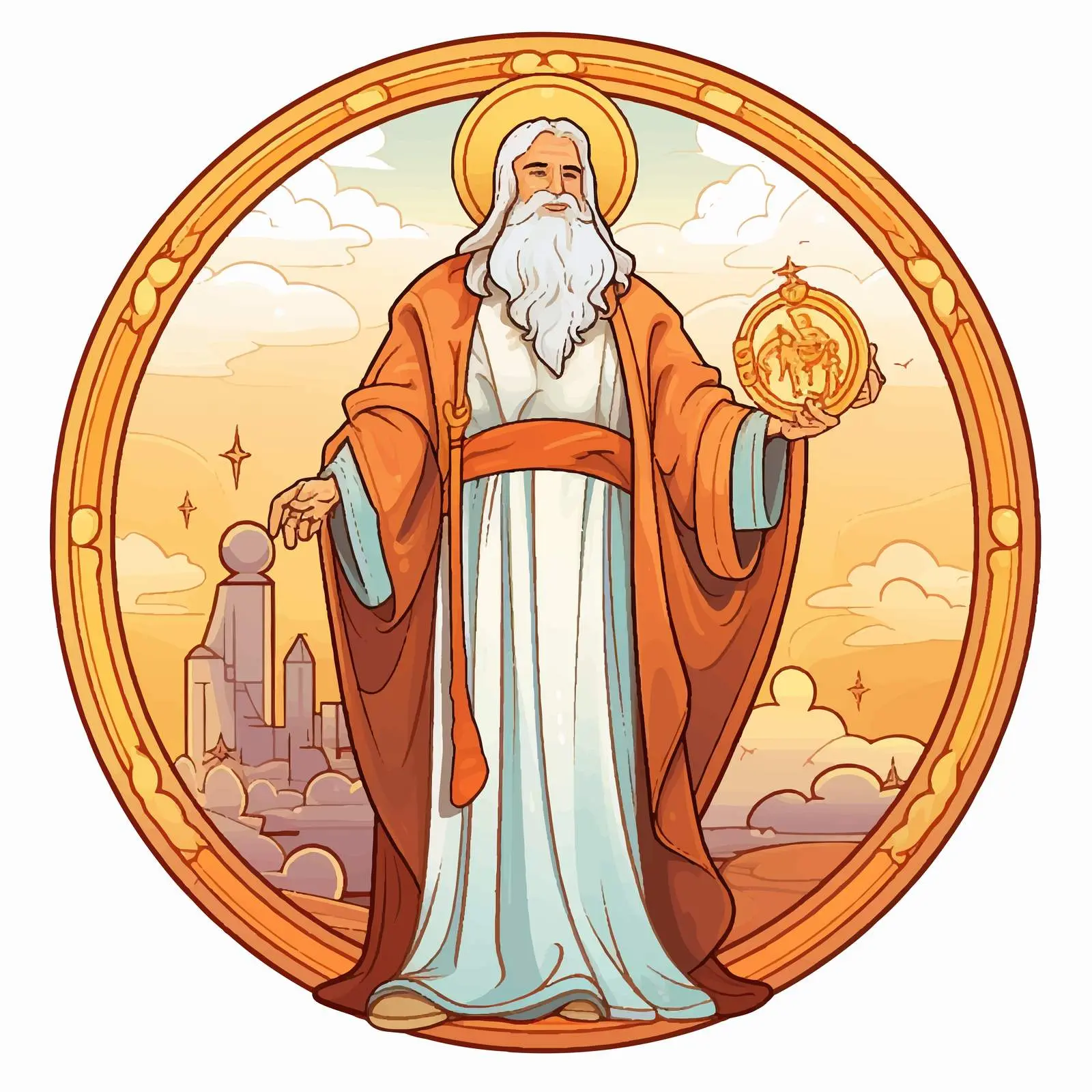 Holy Prophet Moses Accepts the Law in Byzantine Style — free download from Dotvec