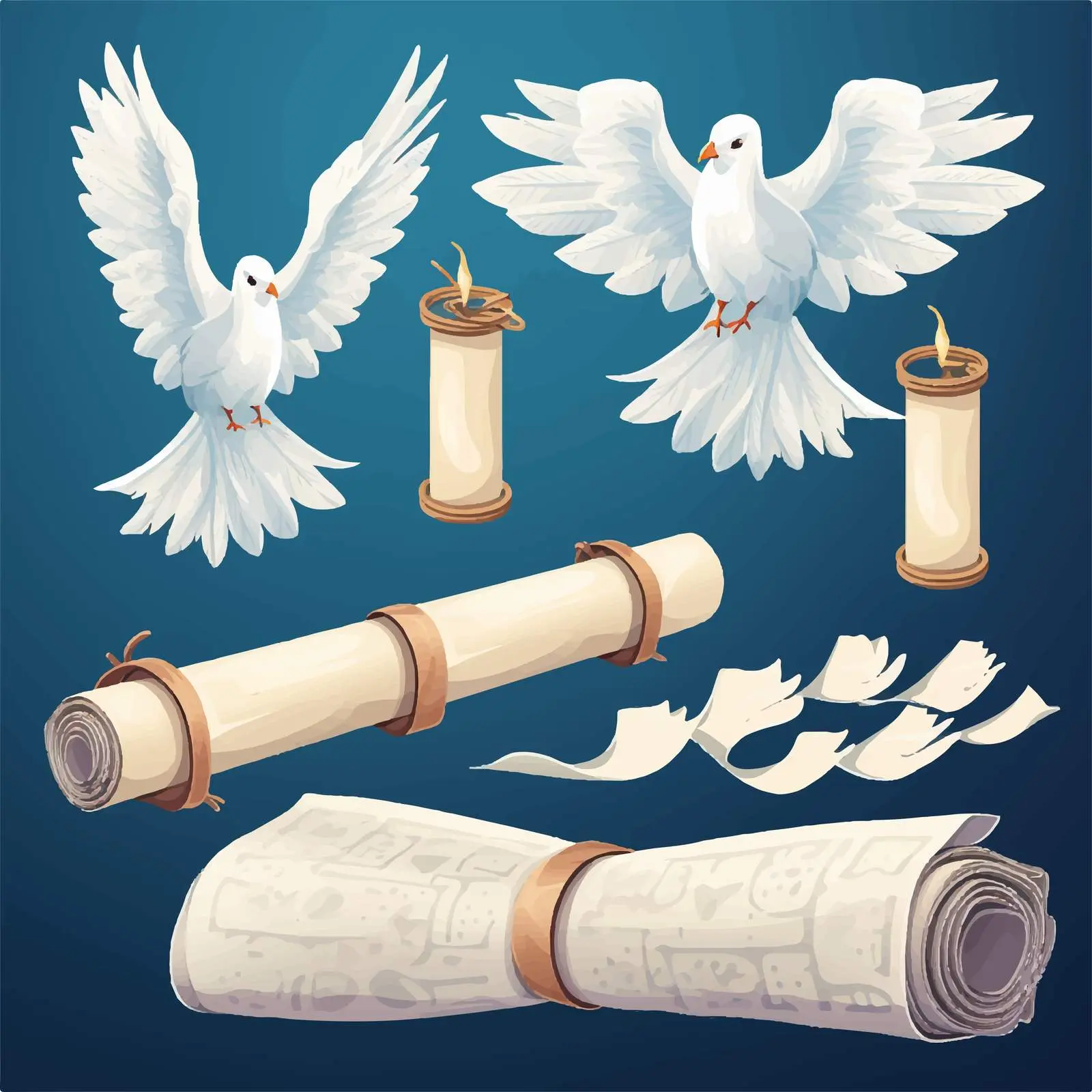 Holy Spirit Religious Vector with Paper Parchments – free biblical illustrations image from Dotvec
